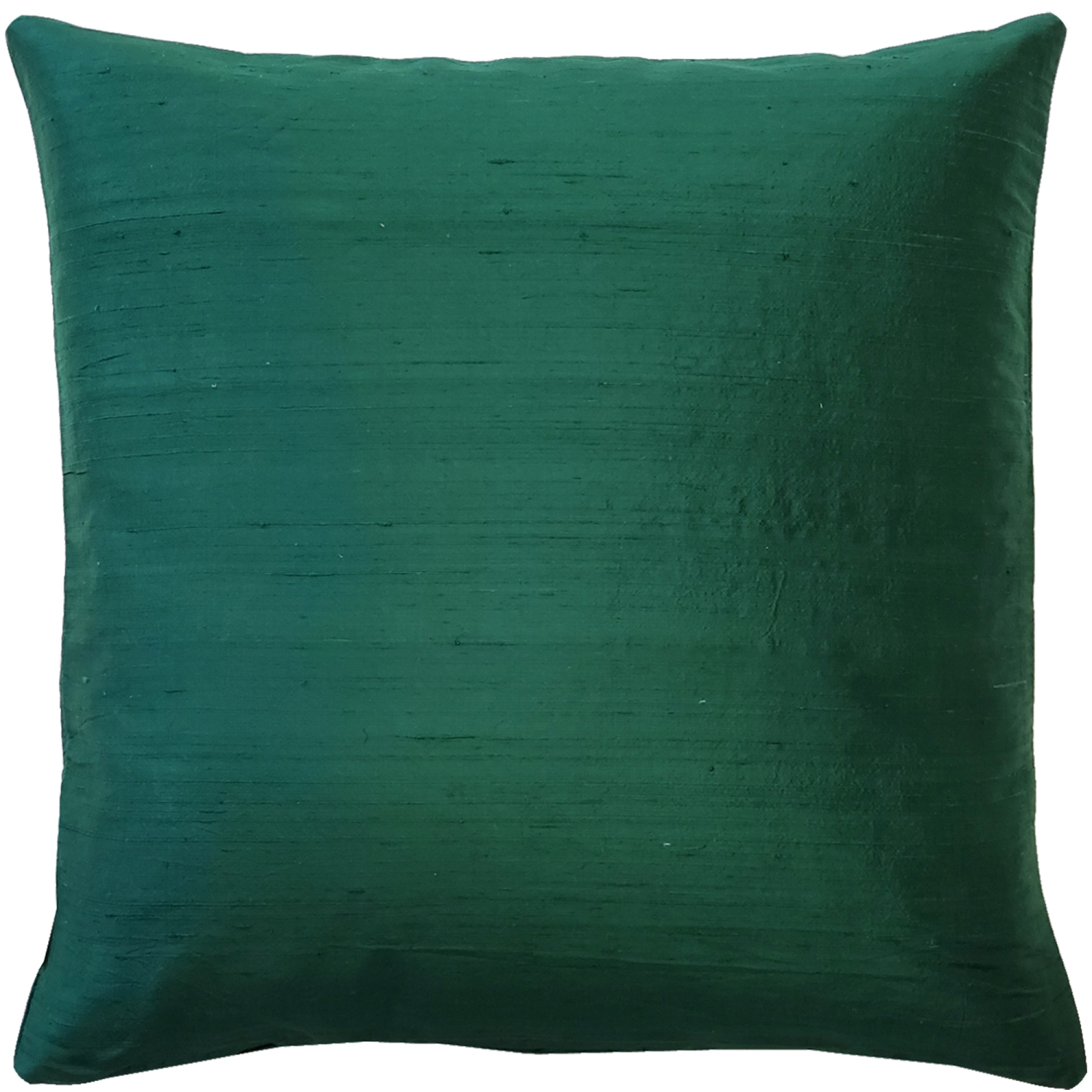 Sankara Forest Green Silk Throw Pillow, 20"x20"