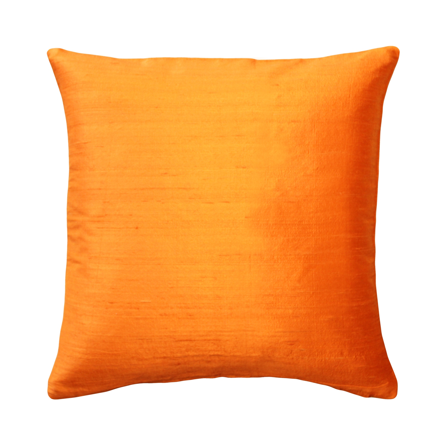 Sankara Orange Silk Throw Pillow, 18"x18"
