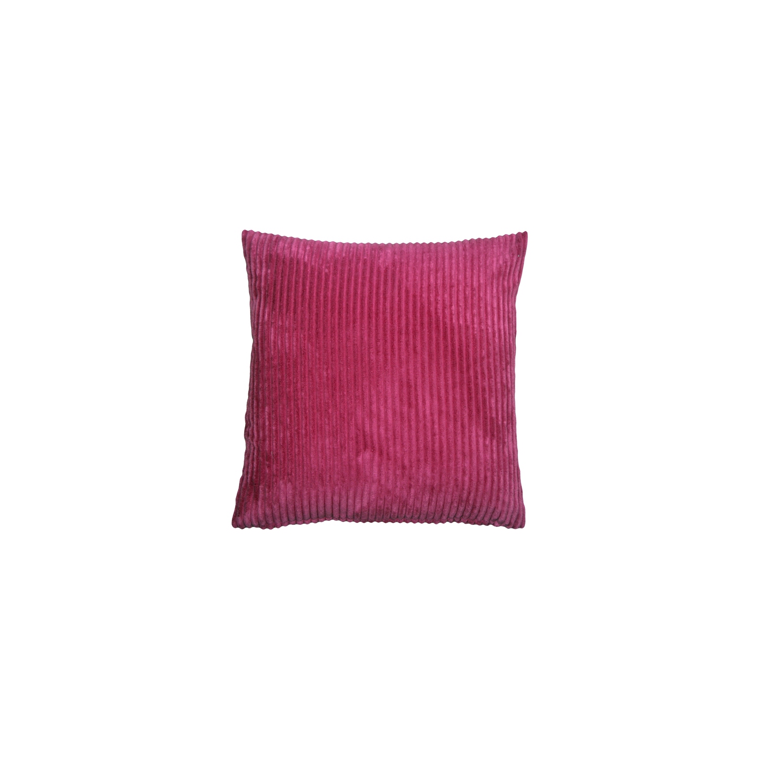 Wide Wale Corduroy Magenta Pink Throw Pillow, 18"x18"