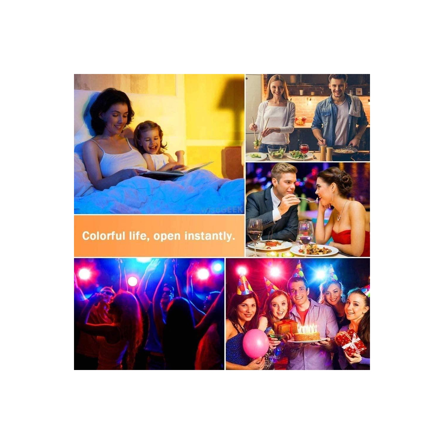 Ampoule Led Intelligente WiFi Ampoule avec Télécommande, Dimmable Multicolore A19 E26 Fonctionne avec Alexa, Google Home - LIVINGbasics