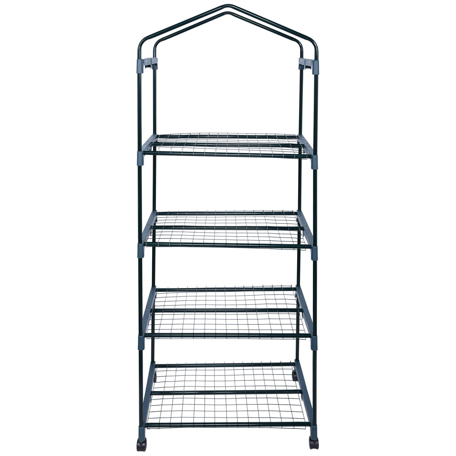 4 Tier Greenhouse Shelves with PE Cover and Wheels , 28 x 19 x 65 in Garden Green House for Outdoor Indoor Germination Seeding