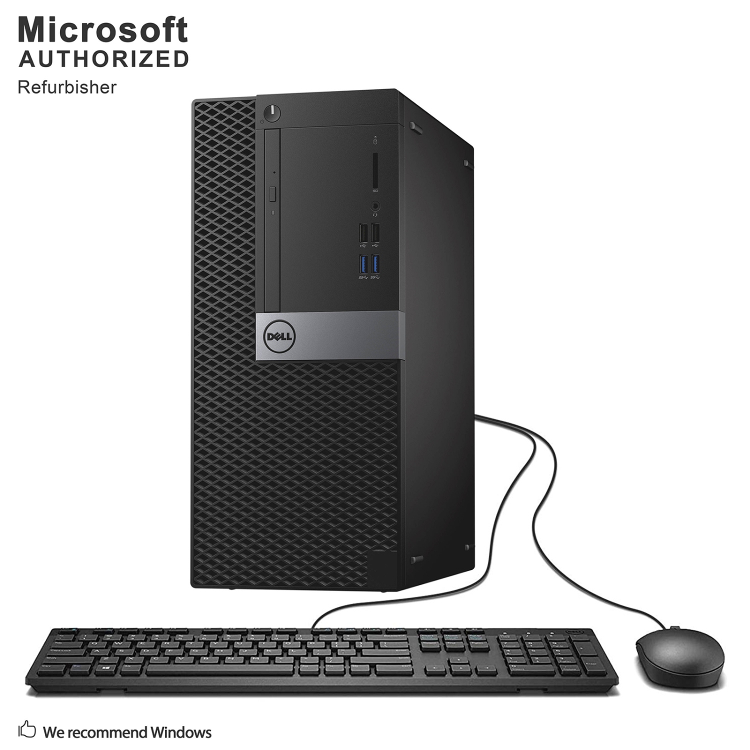 Refurbished (Good) - Dell OptiPlex 7040 Mini Tower PC, Intel Core i3-6100 3.70 GHz, 32G DDR4, 512 GB SSD, DVD, DP, HDMI, 4K Support, Win10Pro 64bit - Multi-language (EN/ES/FR)