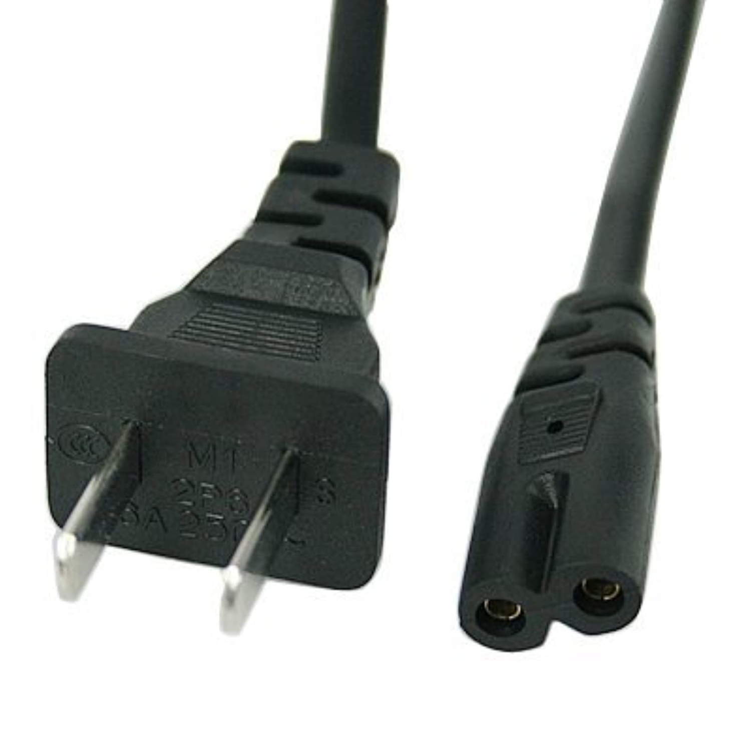 Two Prong Universal AC Power Cable for Xbox, PlayStation, Laptops, and More by Mars Device
