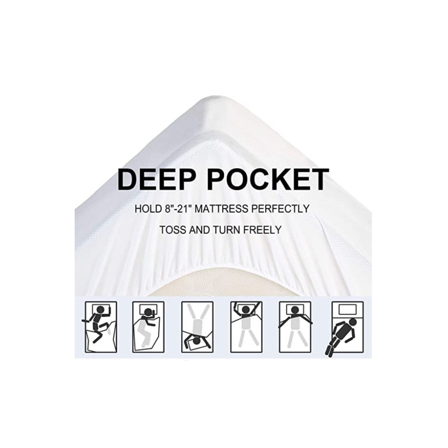 Ultraflex Comfort Living - Jersey Waterproof Mattress Protector-Easy Care, Allergy Free, Light Weight, Smooth and Super Stretched Sides