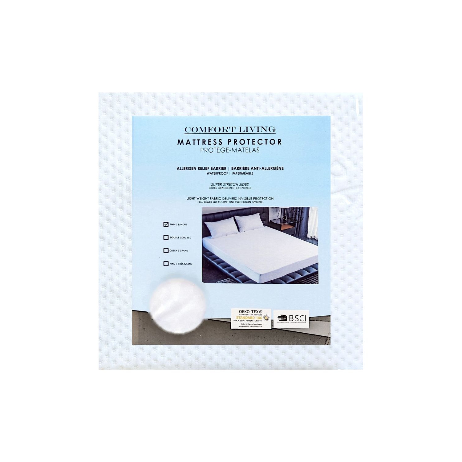 Ultraflex Comfort Living - Jersey Waterproof Mattress Protector-Easy Care, Allergy Free, Light Weight, Smooth and Super Stretched Sides