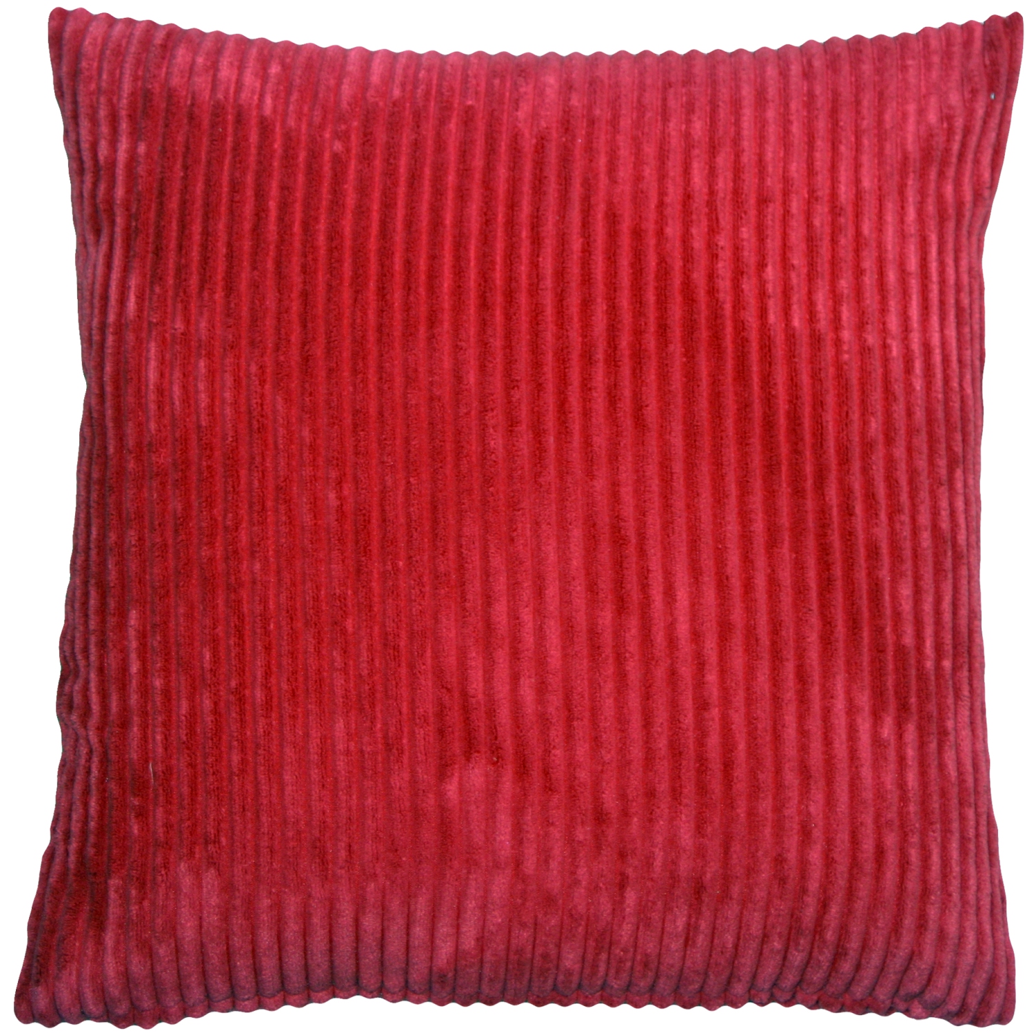 Wide Wale Corduroy Red Throw Pillow, 18"x18"