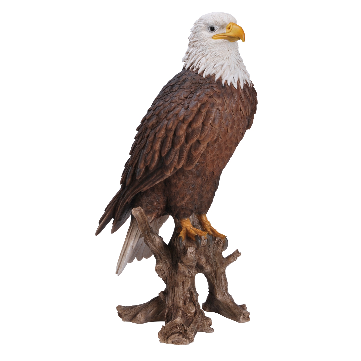 Hi-Line Gift Ltd Large Bald Eagle On Stump Garden Statue