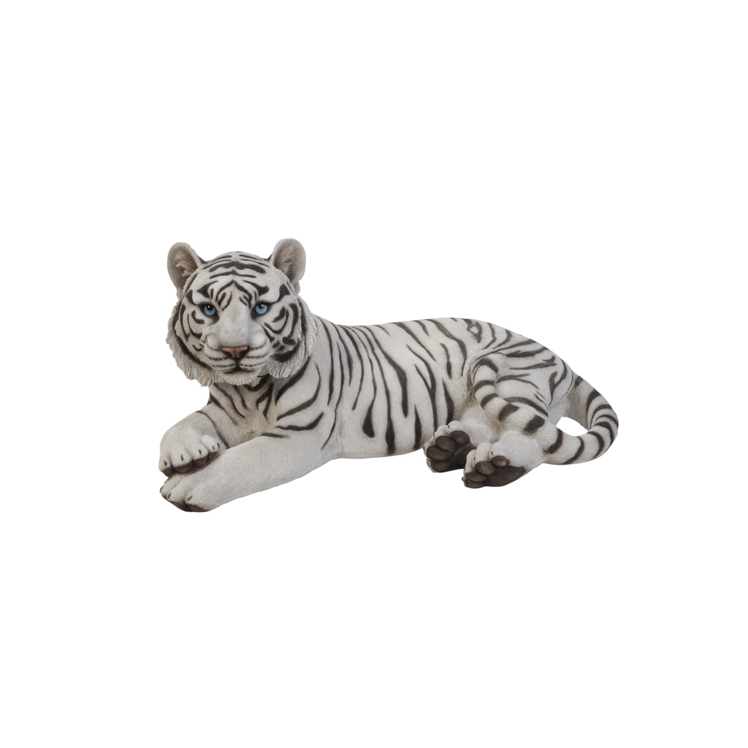 Hi-Line Gift Ltd White Tiger Laying Down Garden Statue