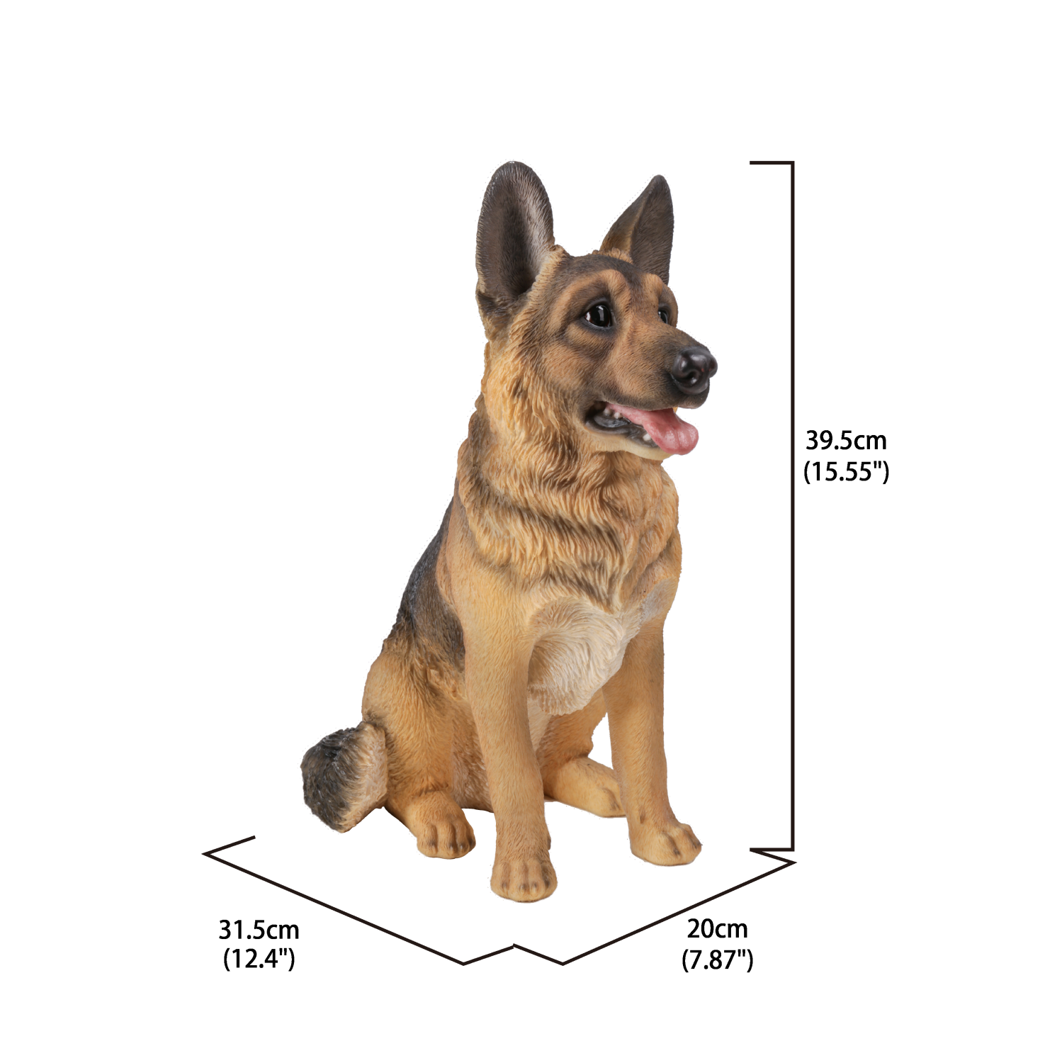 Hi-Line Gift Ltd Small German Shepherd Sitting Garden Statue