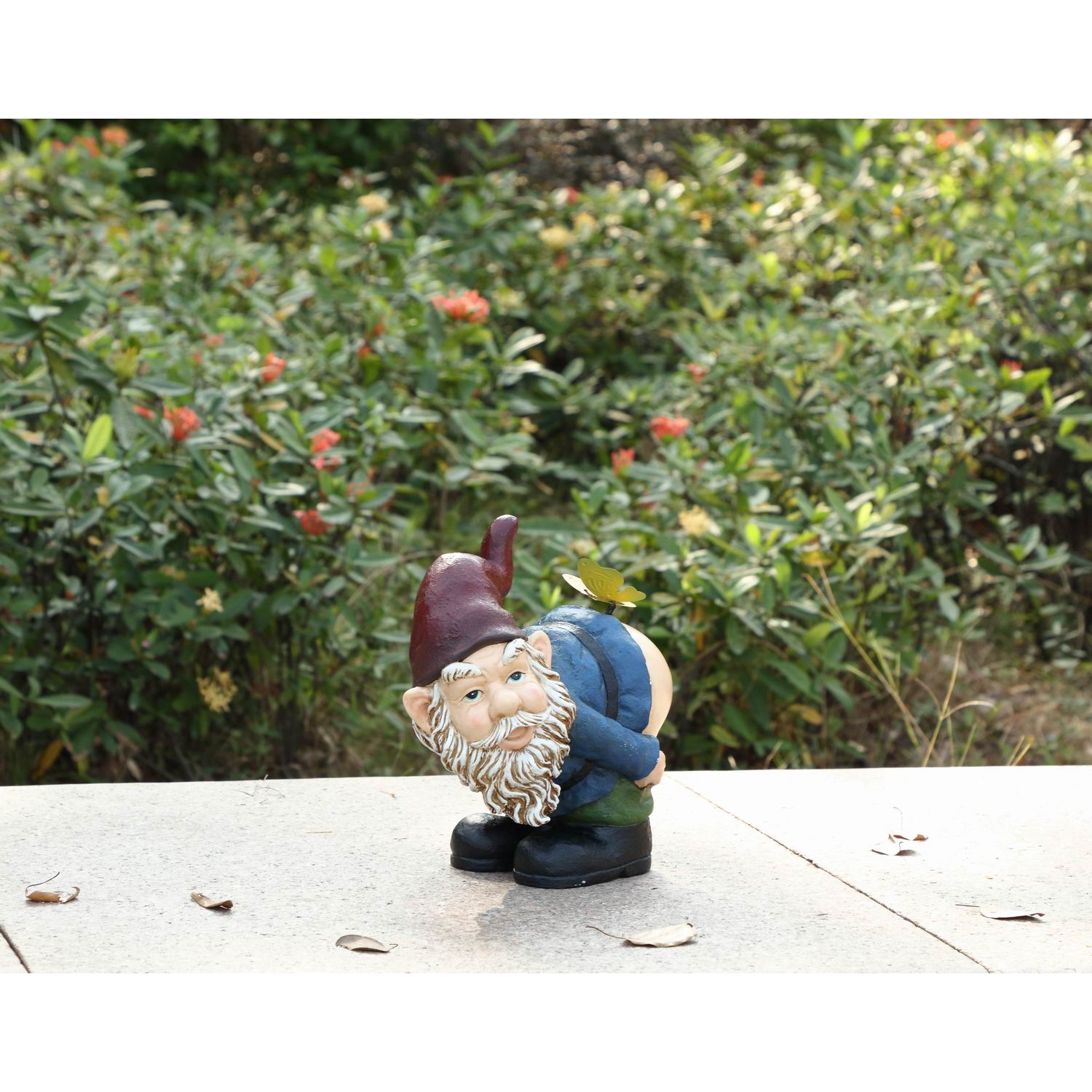Hi-Line Gift Ltd Gnome Mooning with Butterfly Garden Statue