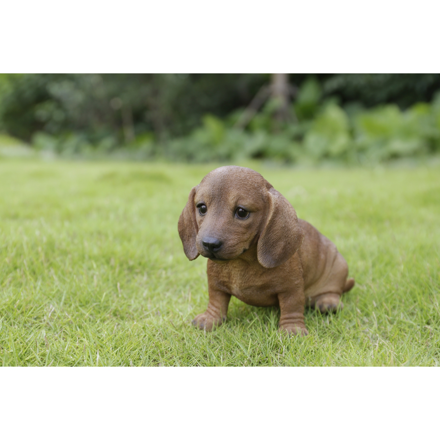 Hi-Line Gift Ltd Brown Dachshund Sitting Garden Statue