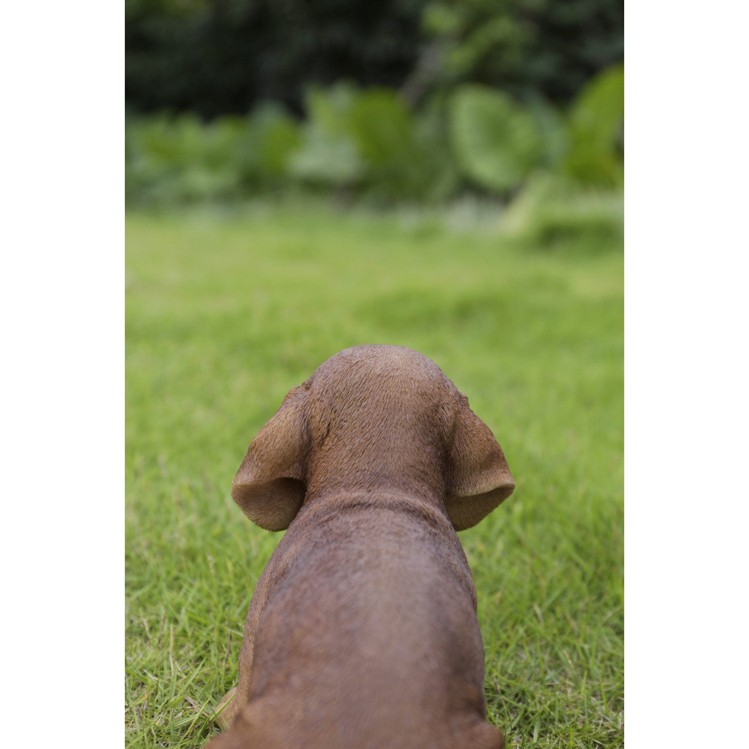 Hi-Line Gift Ltd Brown Dachshund Sitting Garden Statue
