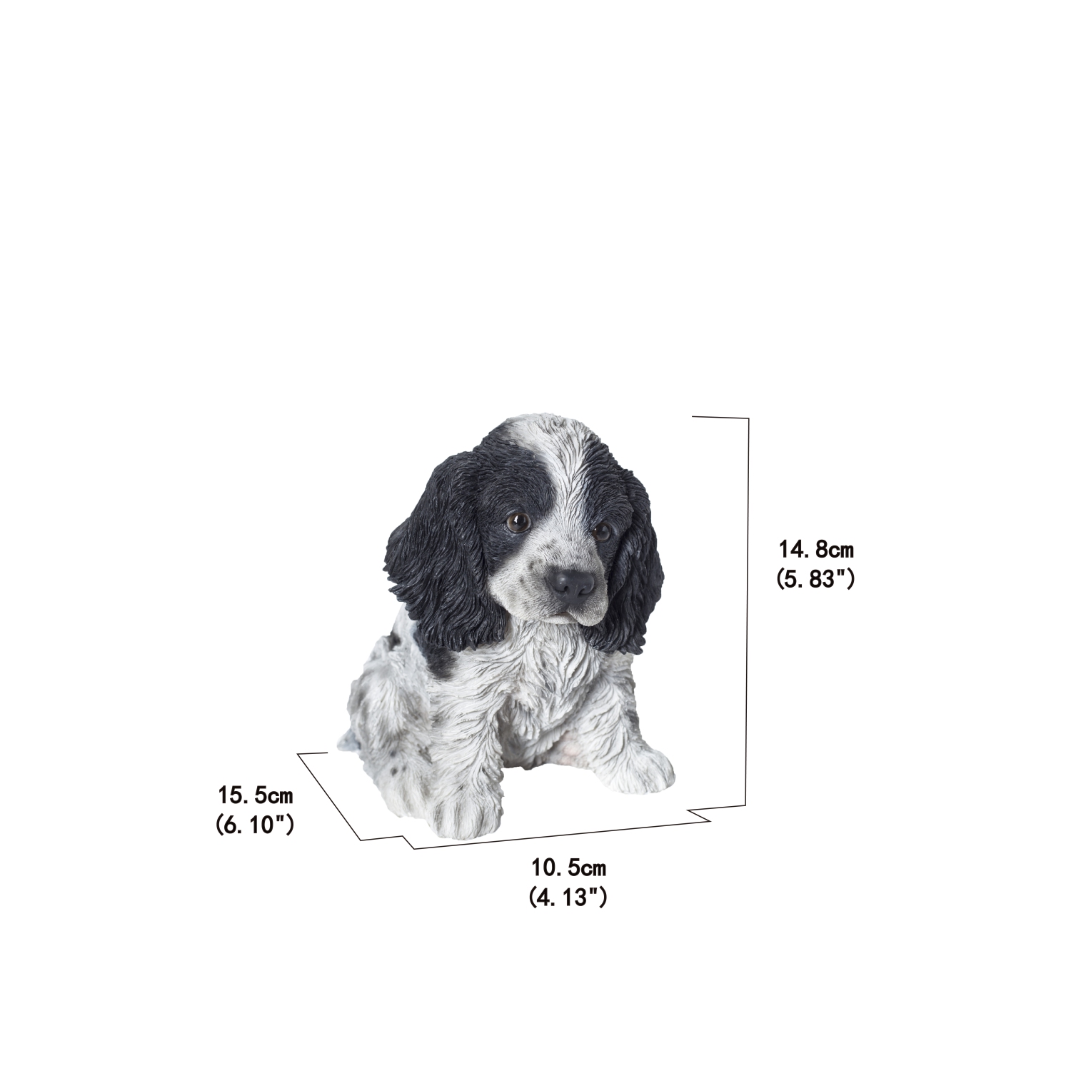 Hi-Line Gift Ltd Black & White Cocker Spaniel Garden Statue