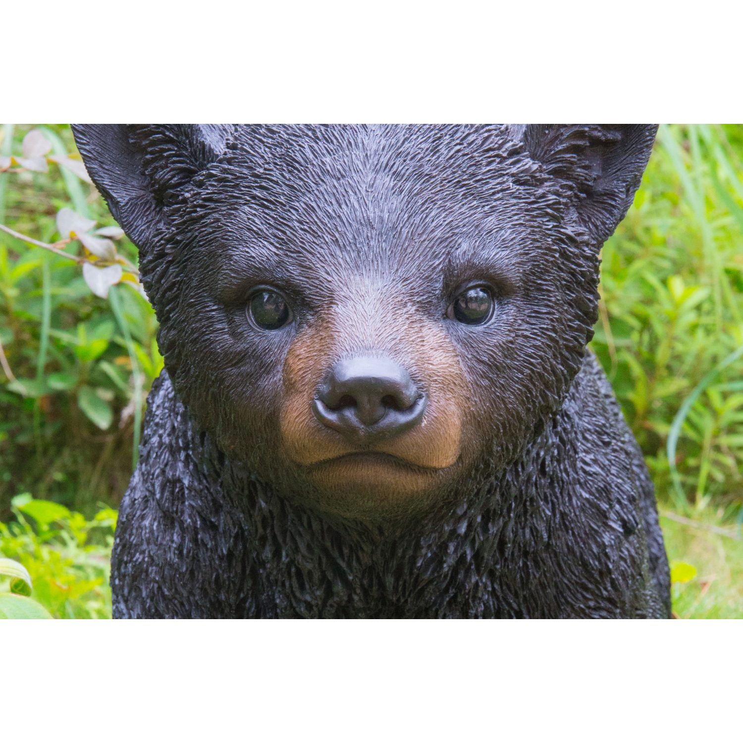 Hi-Line Gift Ltd Black Bear Cub Walking Garden Statue
