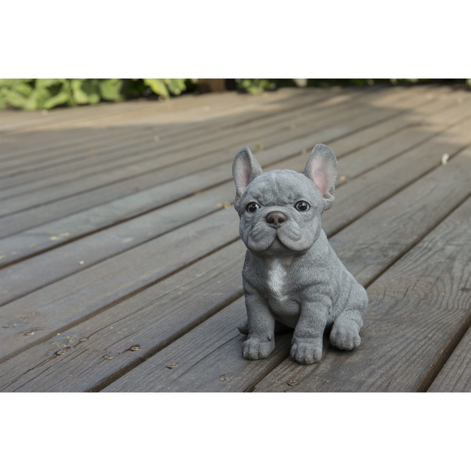 Hi-Line Gift Ltd Blue French Bulldog Puppy Sitting Garden Statue