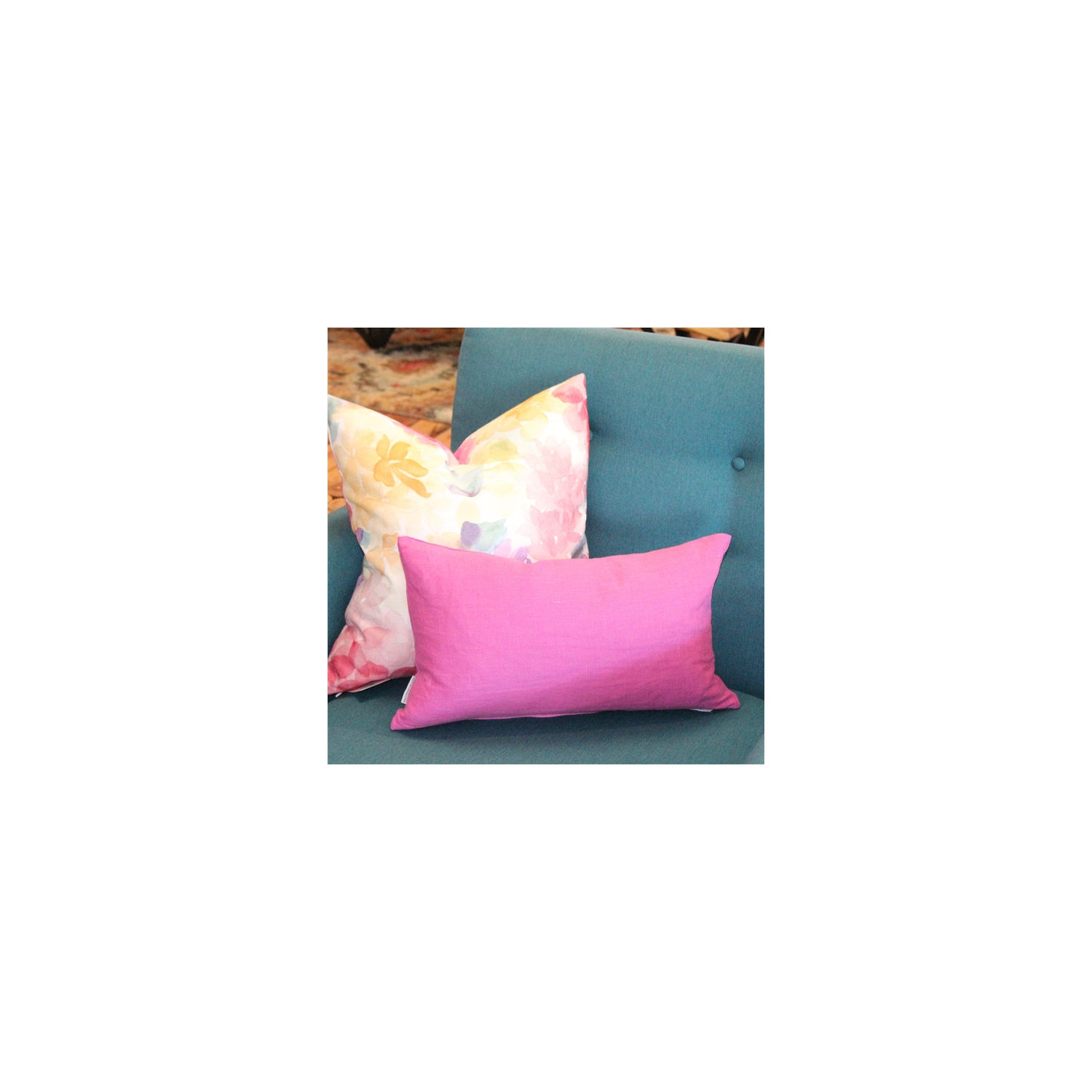 Tuscany Linen Orchid Pink Throw Pillow, 12"x19"