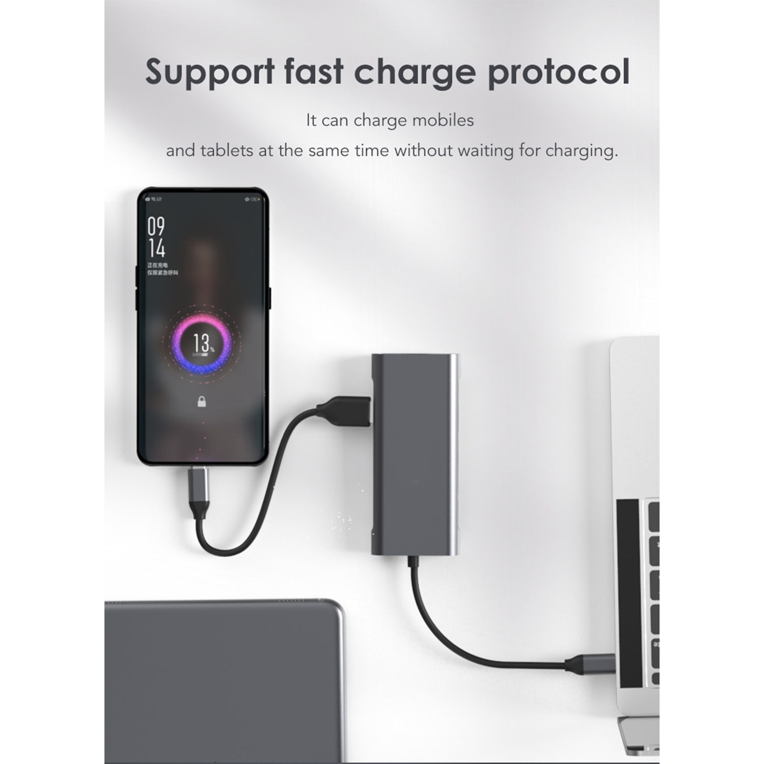 Concentrateur USB-C 8-en-1, clé USB de type C Thunderbolt avec HDMI 4K à 60 Hz, 2 ports USB 3.0, 1 port USB 2.0, 1 port PD, fente pour carte TF/SD,