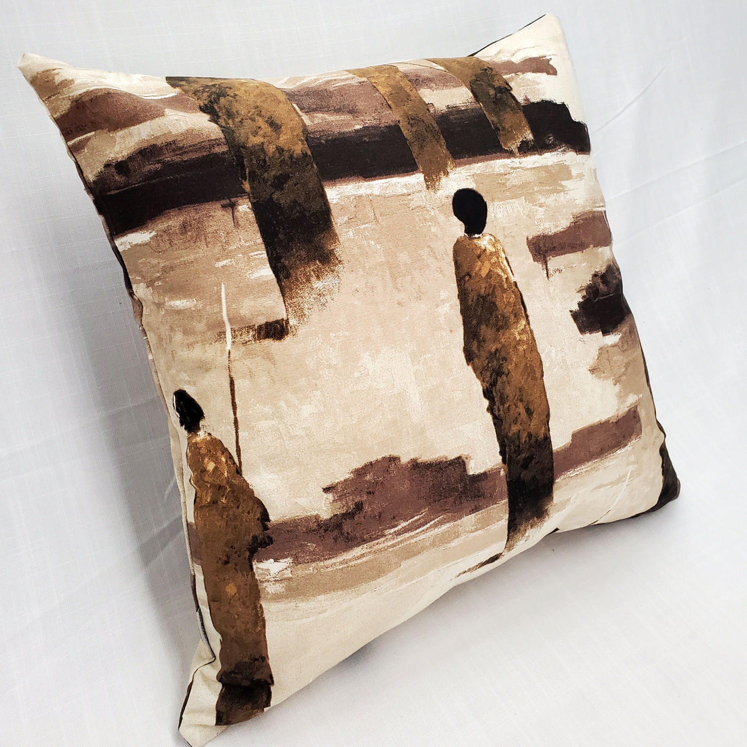 Masai Warrior Brown Throw Pillow, 22"x22"