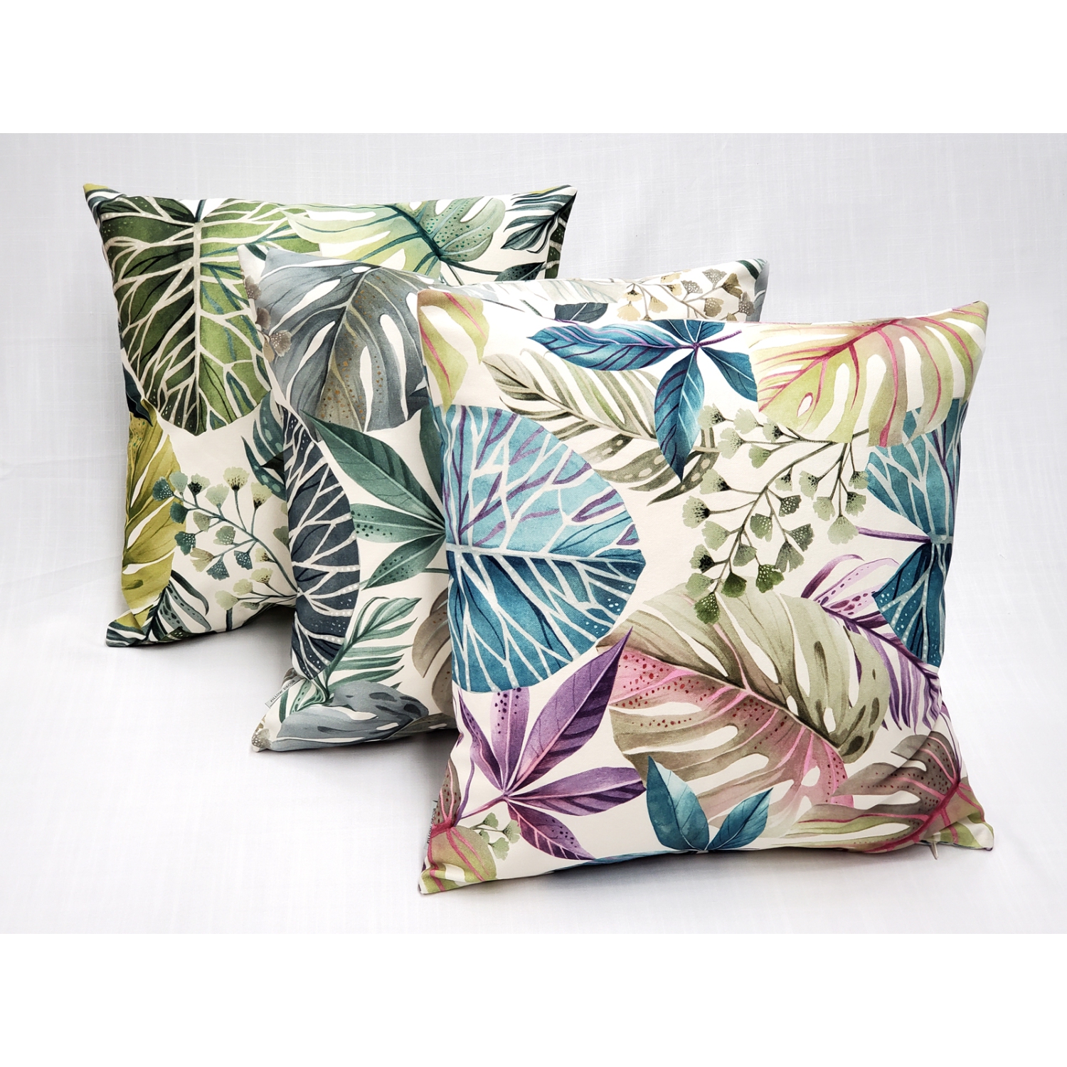 Thai Garden Green Leaf Throw Pillow, 20"x20"