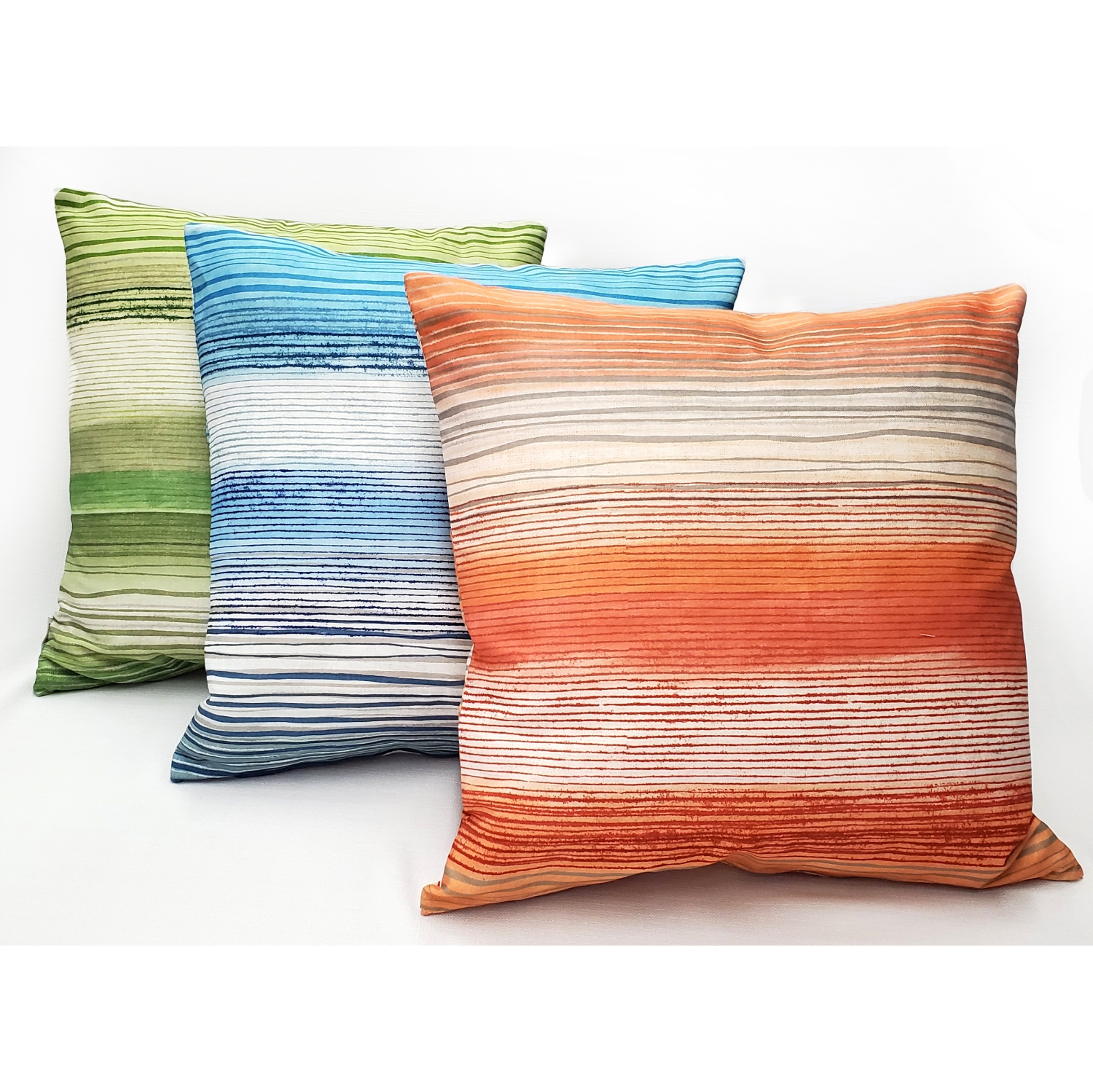 Sedona Stripes Orange Throw Pillow, 20"x20"