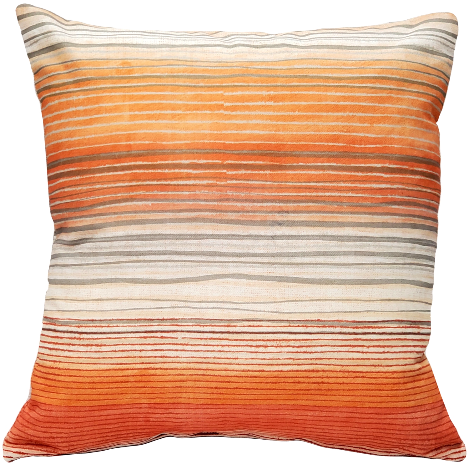 Sedona Stripes Orange Throw Pillow, 17"x17"