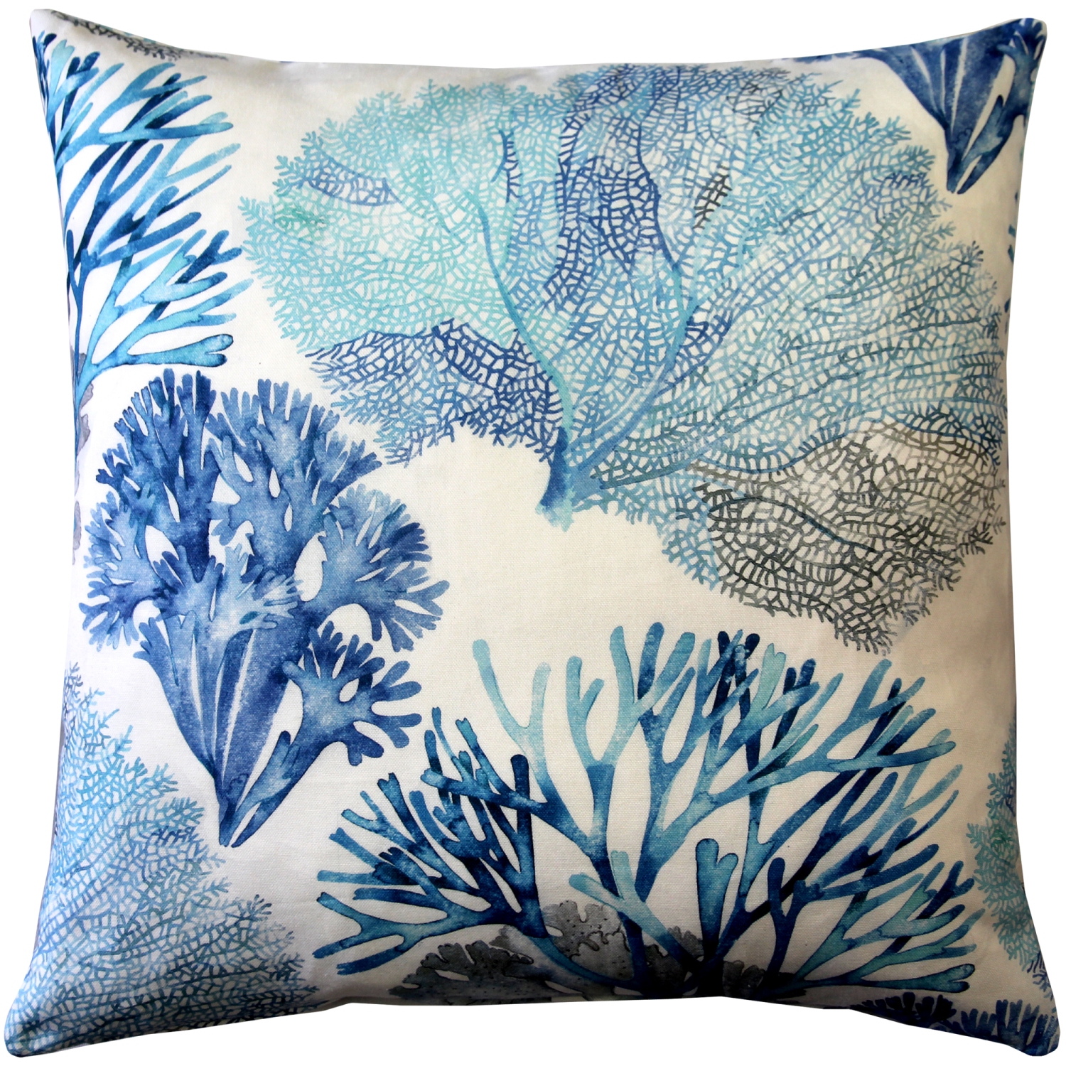 Tiger Beach Blue Coral Throw Pillow 21