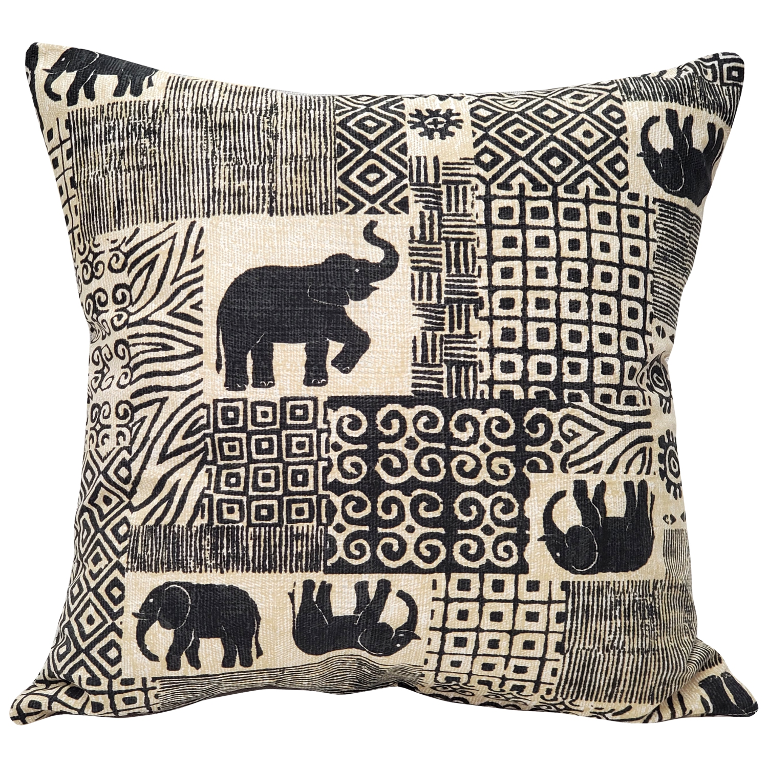 Zakouma Elephant Throw Pillow, 20"x20"