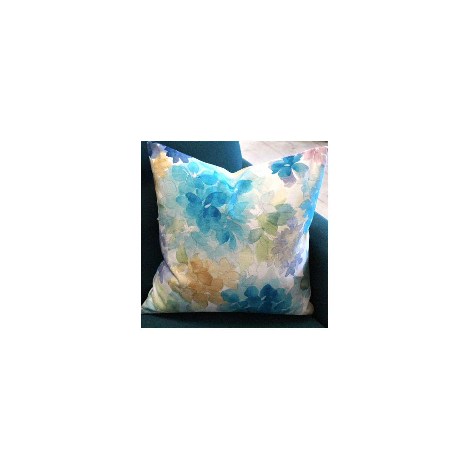 May Flower Blue Throw Pillow 20X20