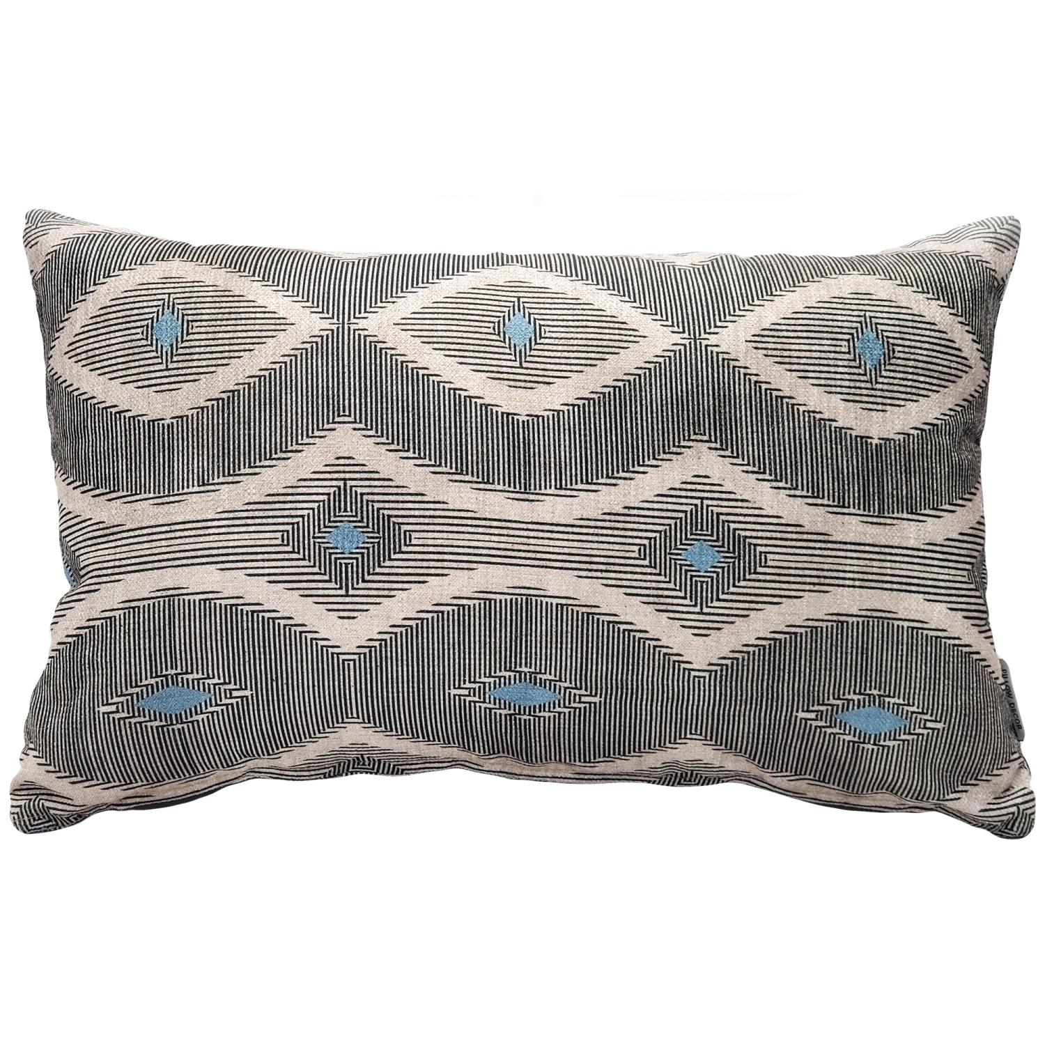 Desmond Blue Diamond Pillow, 12"x20"