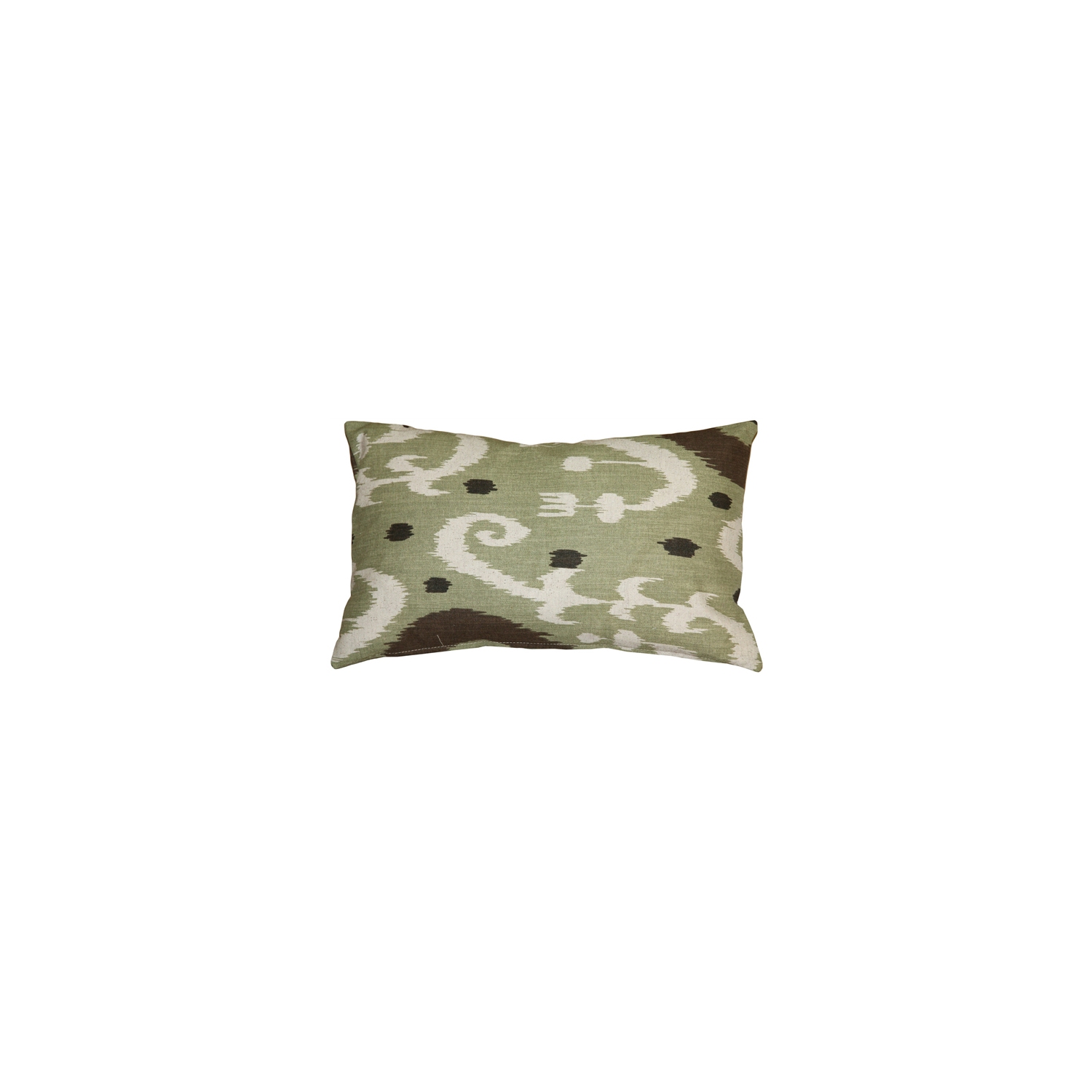 Indah Ikat Green Throw Pillow, 12"x20"