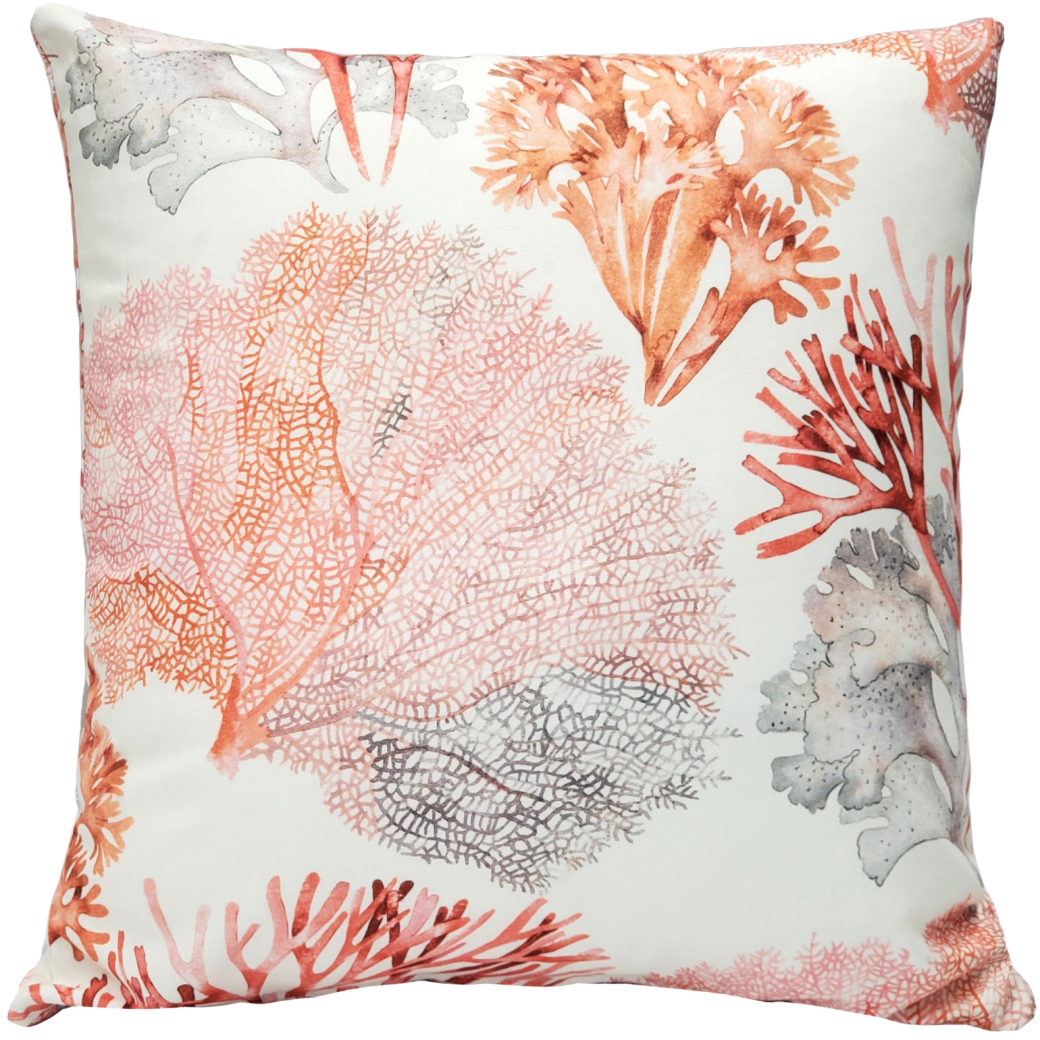 Tiger Beach Pink Coral Throw Pillow, 21"x21"