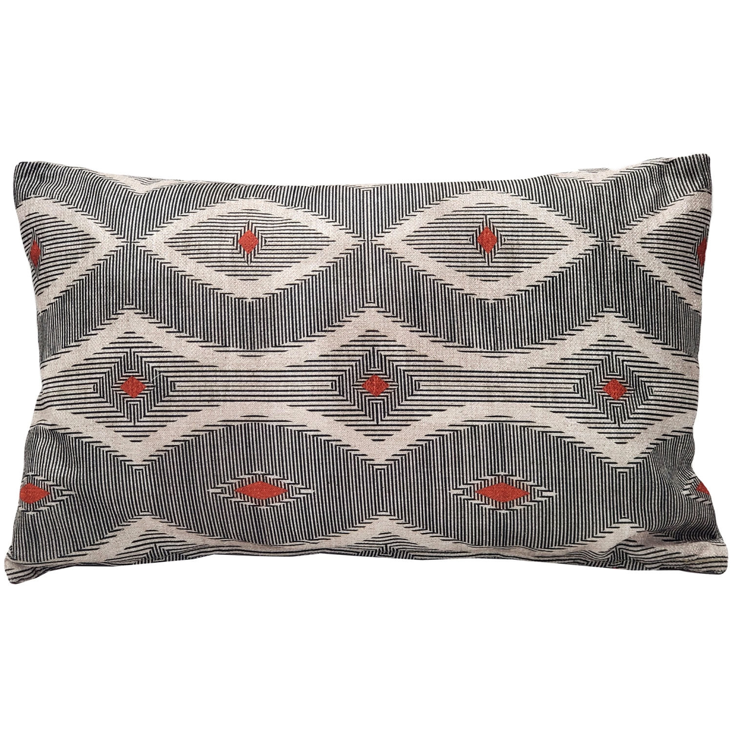 Desmond Red Diamond Pillow, 12"x20"