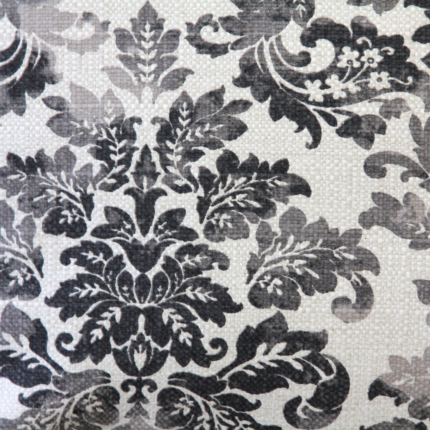 Calliope Gray Damask Pattern Throw Pillow, 12"x20"