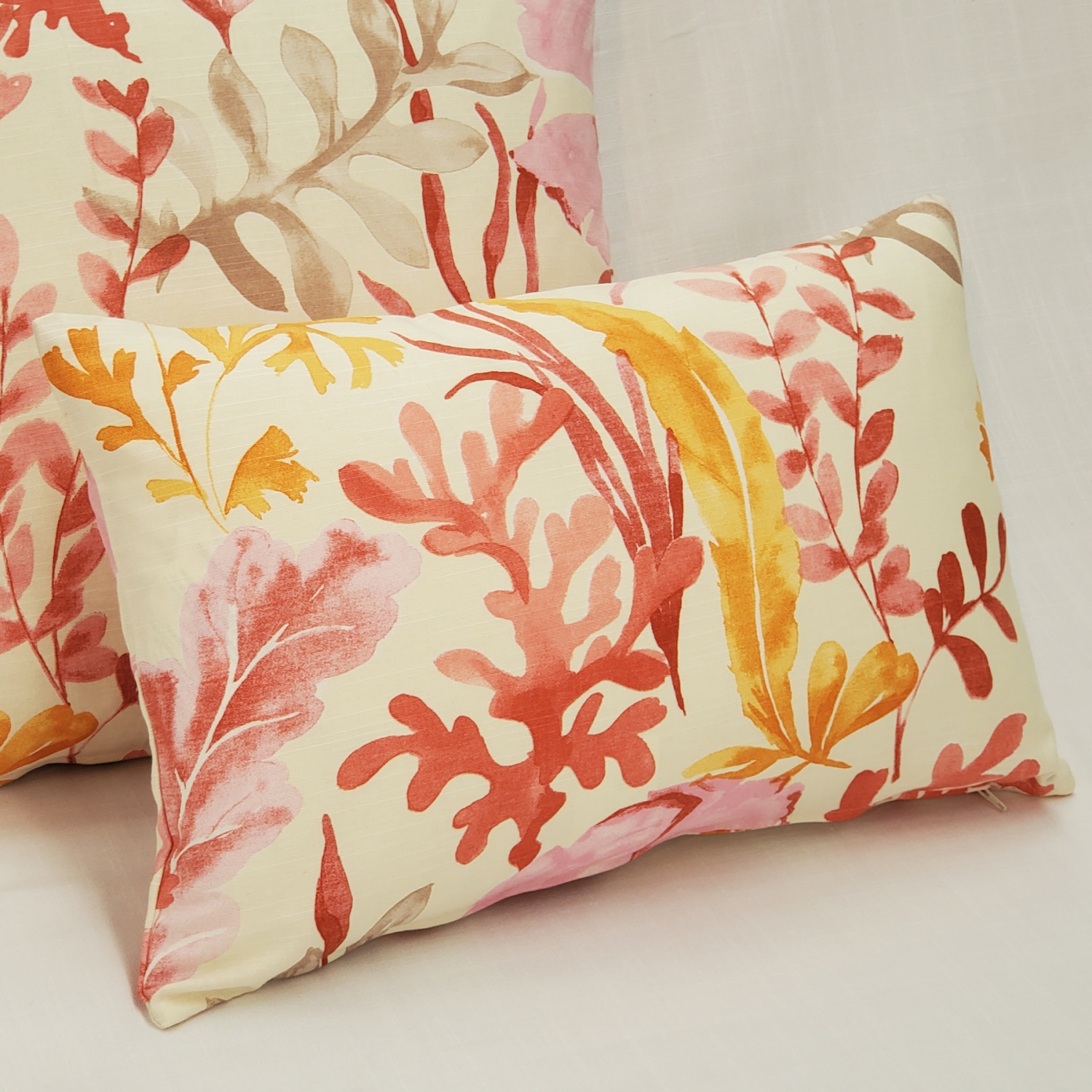 Sea Garden Pink Throw Pillow 12X20