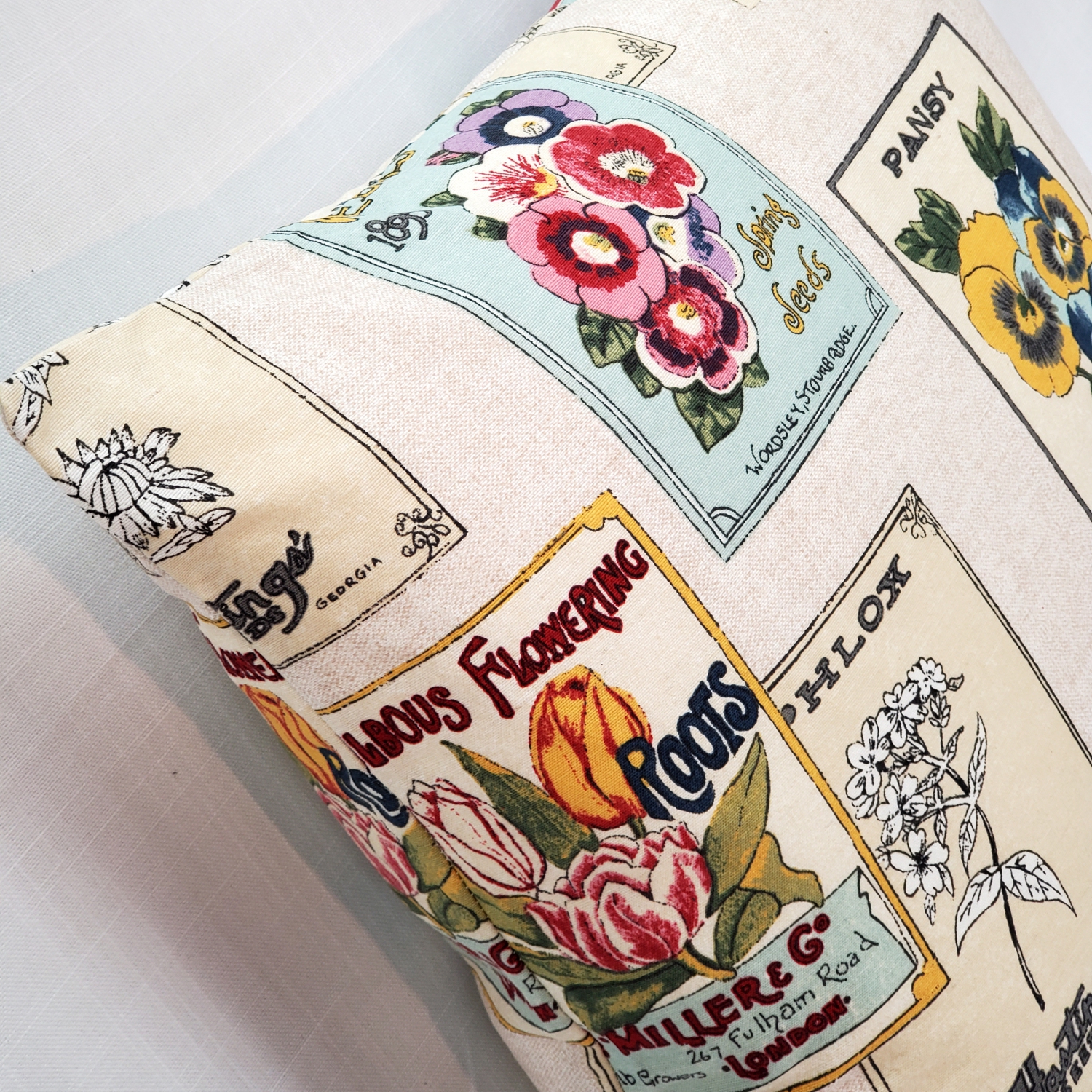 Vintage Seed Packet Throw Pillow, 20"x20"