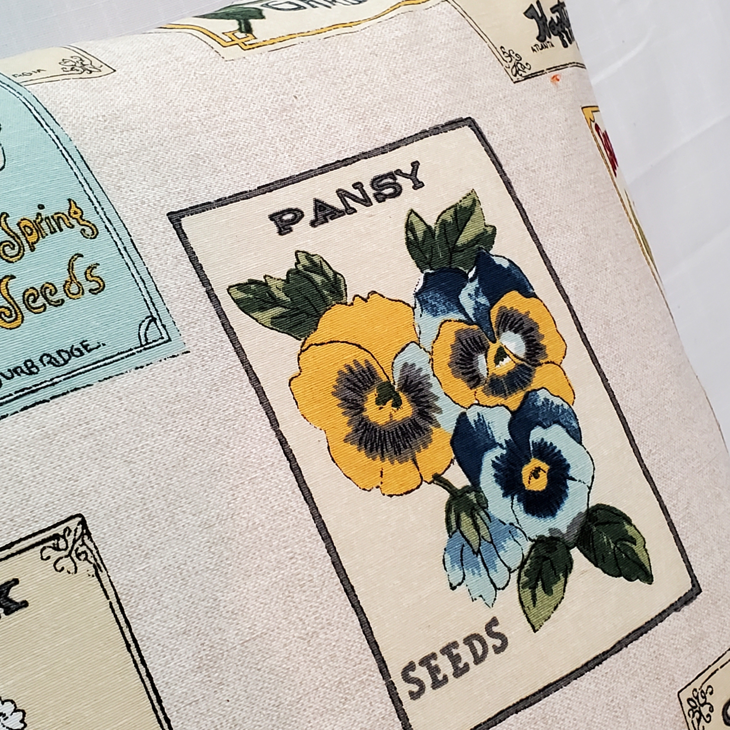 Vintage Seed Packet Throw Pillow, 20"x20"