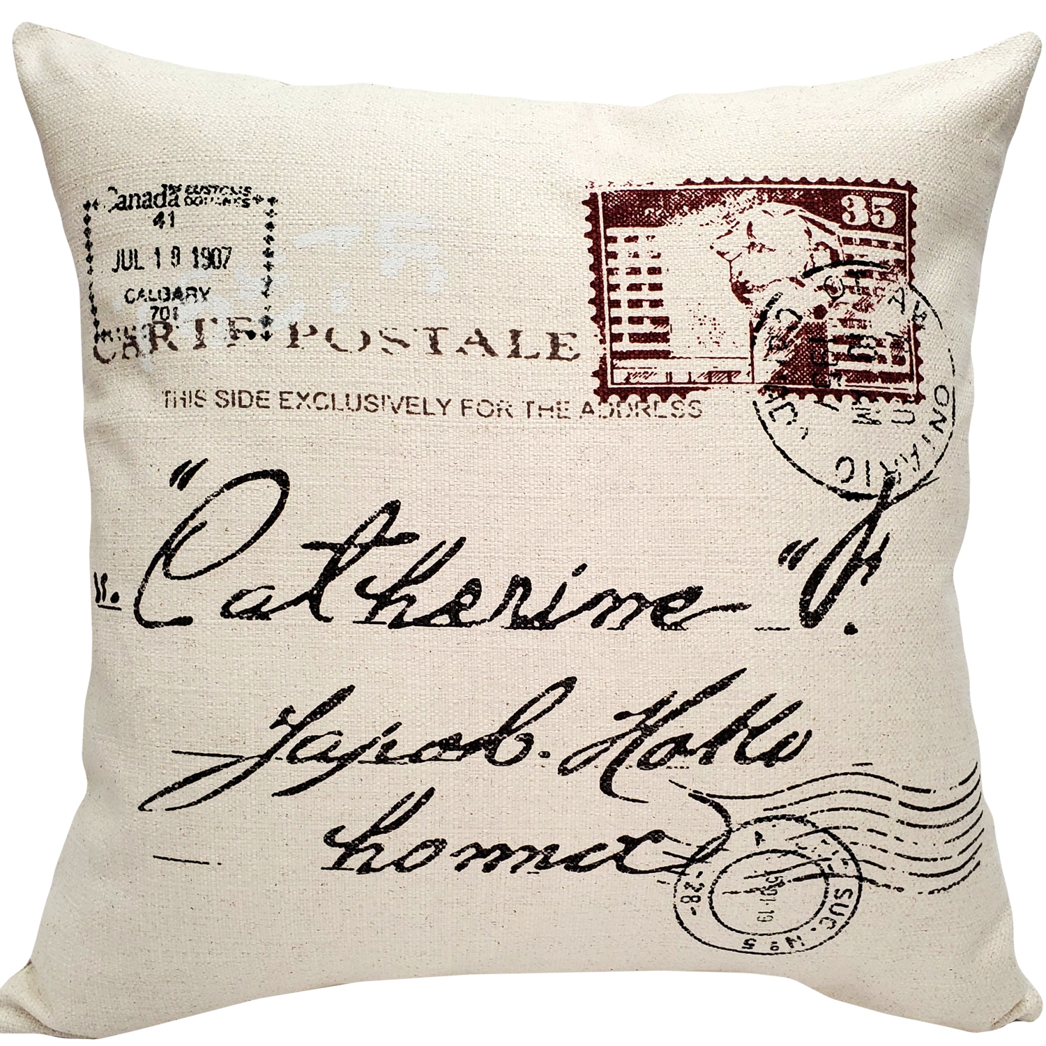 1907 Airmail Throw Pillow, 24"x24"