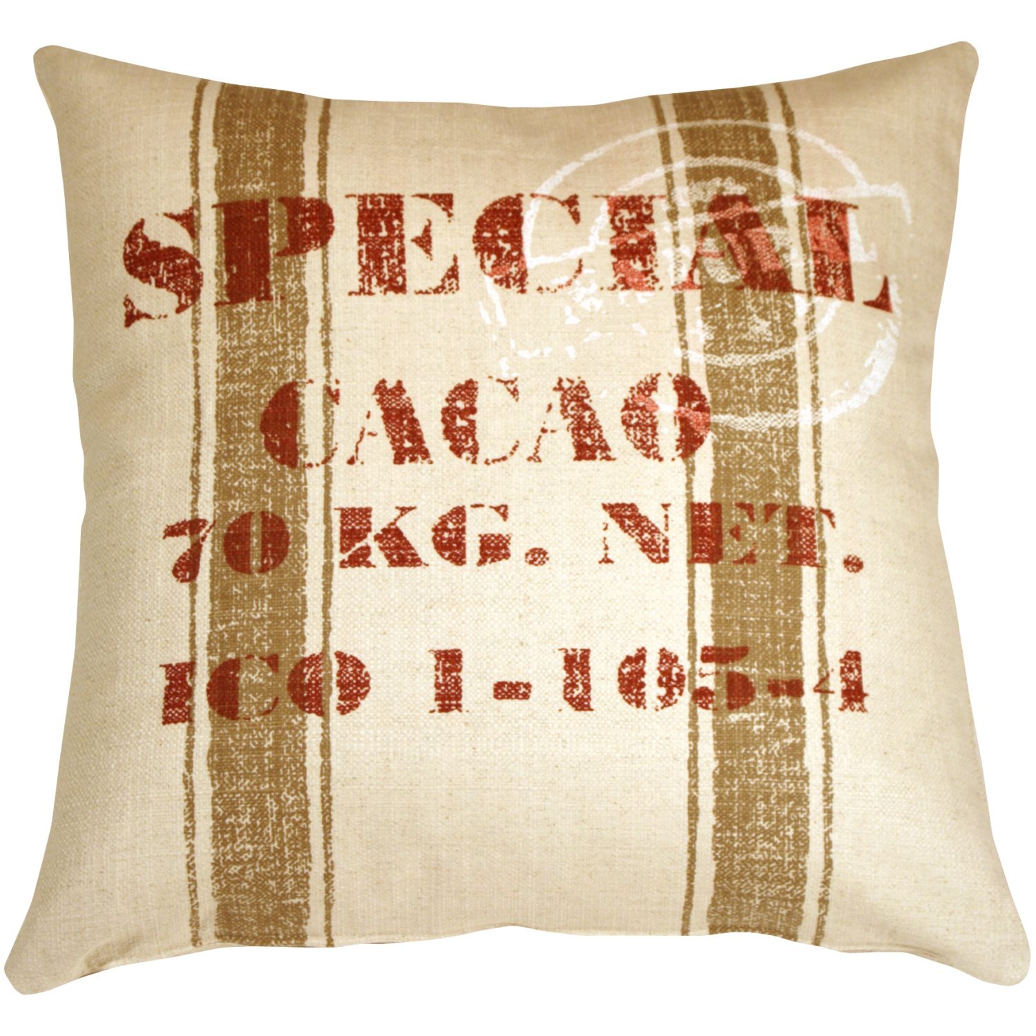 Cacao Bean Red Print Throw Pillow, 24"x24"