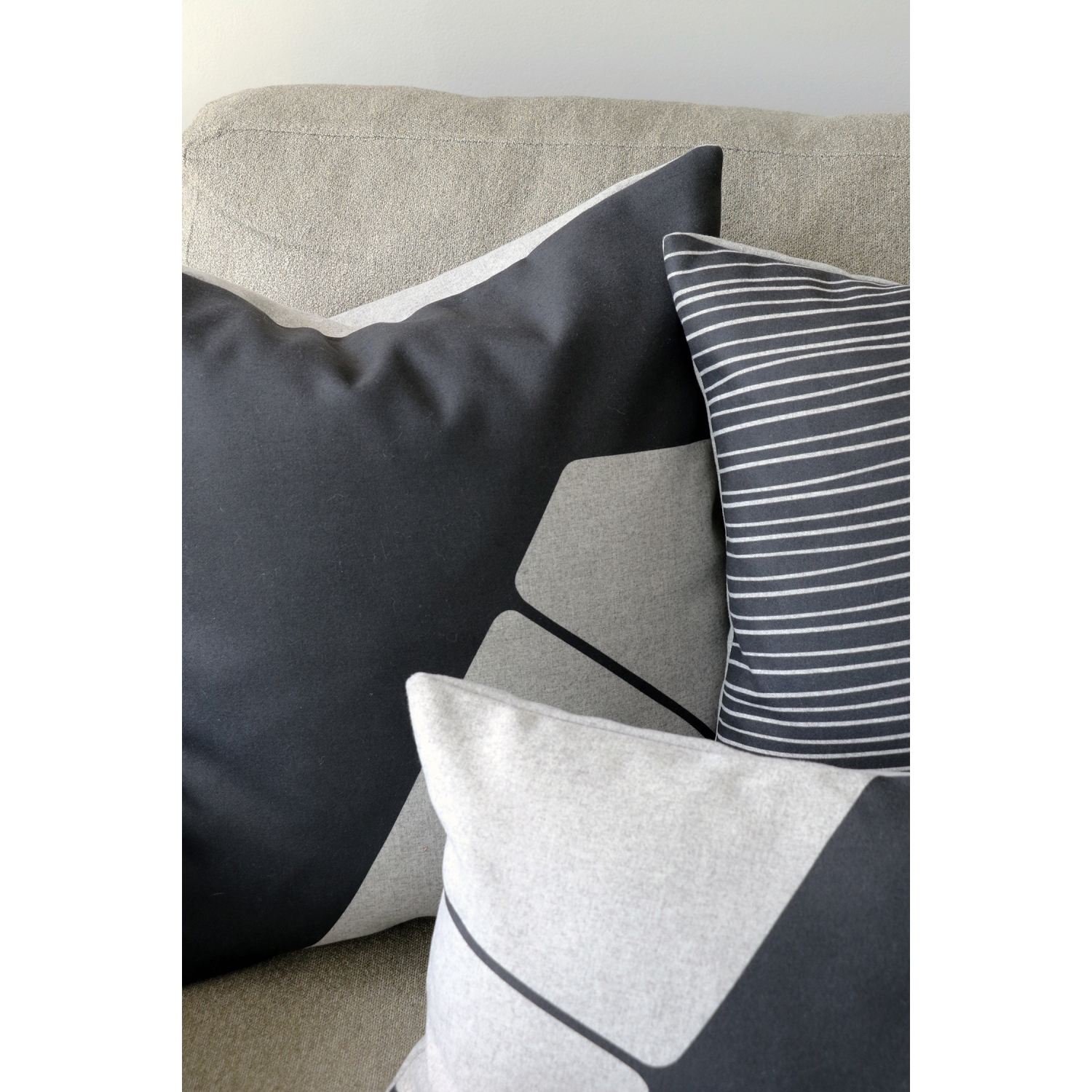 Boketto Charcoal Black Throw Pillow, 19"x19"