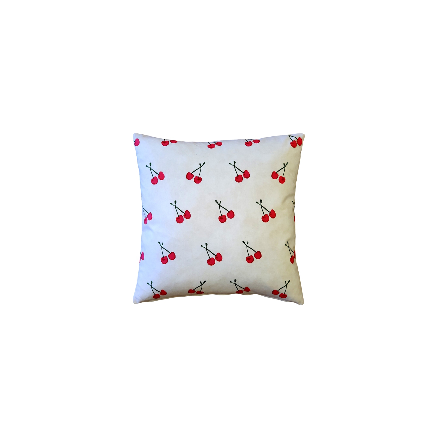 Cherry Rain Cotton Print Throw Pillow, 20"x20"