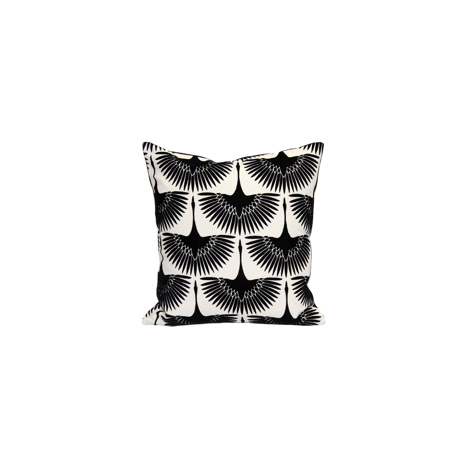 Winter Flock Black and White Throw Pillow, 20"x20"