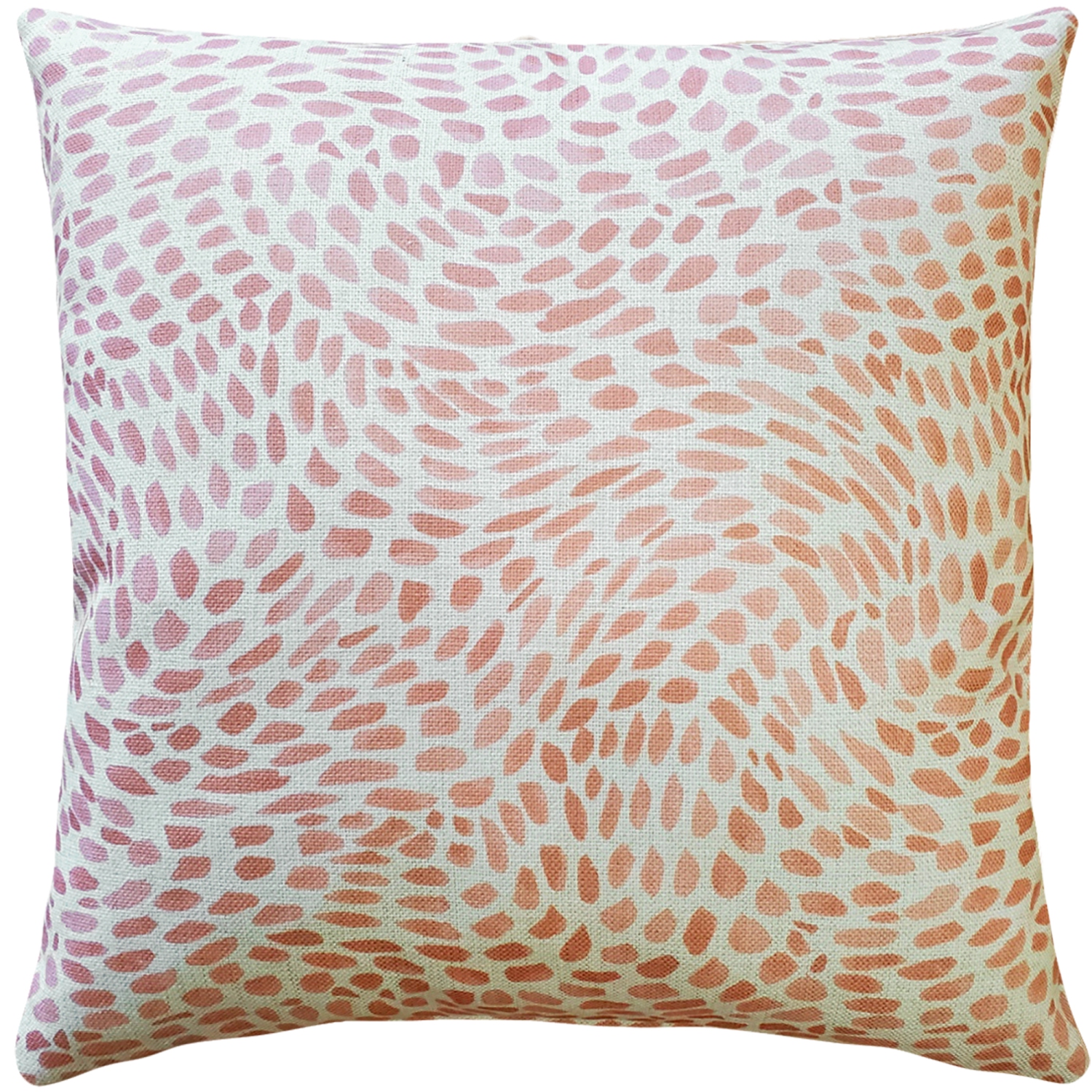 Matisse Dots Coral Pink Throw Pillow, 19"x19"