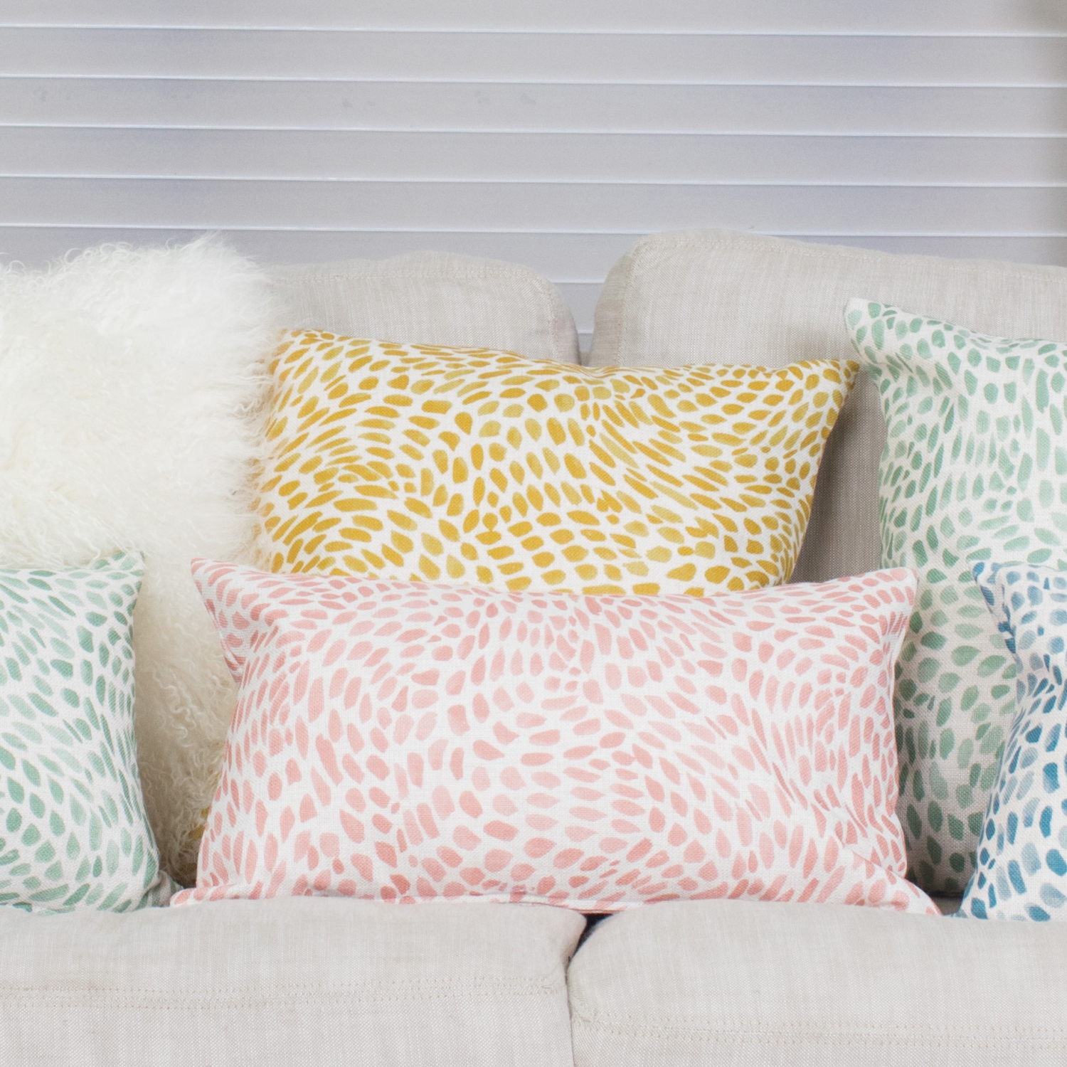 Matisse Dots Golden Yellow Throw Pillow, 19"x19"