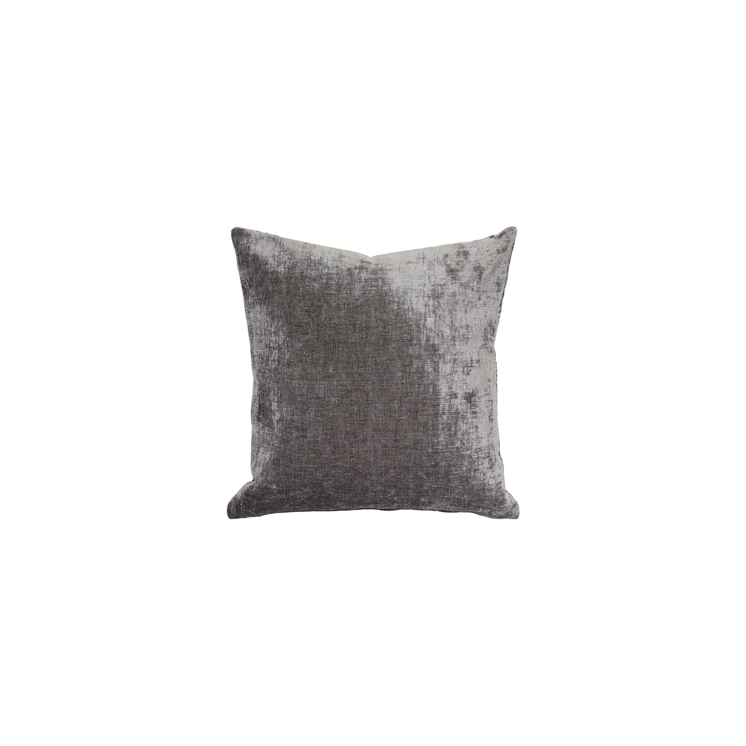 Venetian Velvet Cloud Gray Throw Pillow, 17"x17"