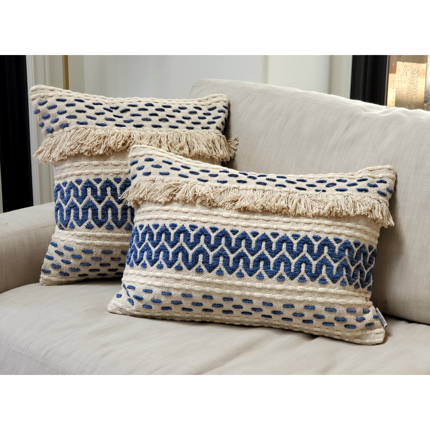 Ojai Blue Bohemian Pillow 16x24