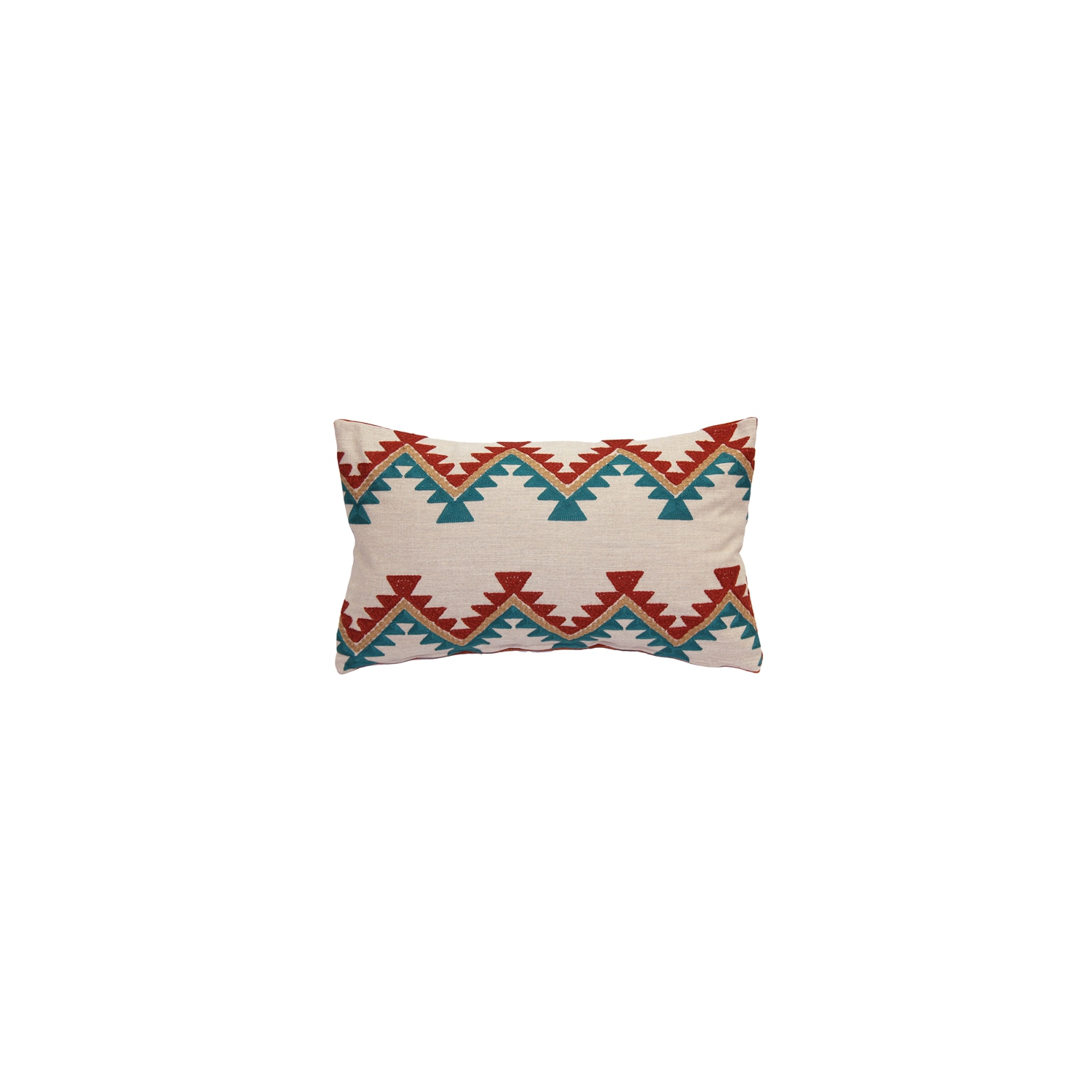 Tulum Coast Embroidered Throw Pillow, 12"x20"