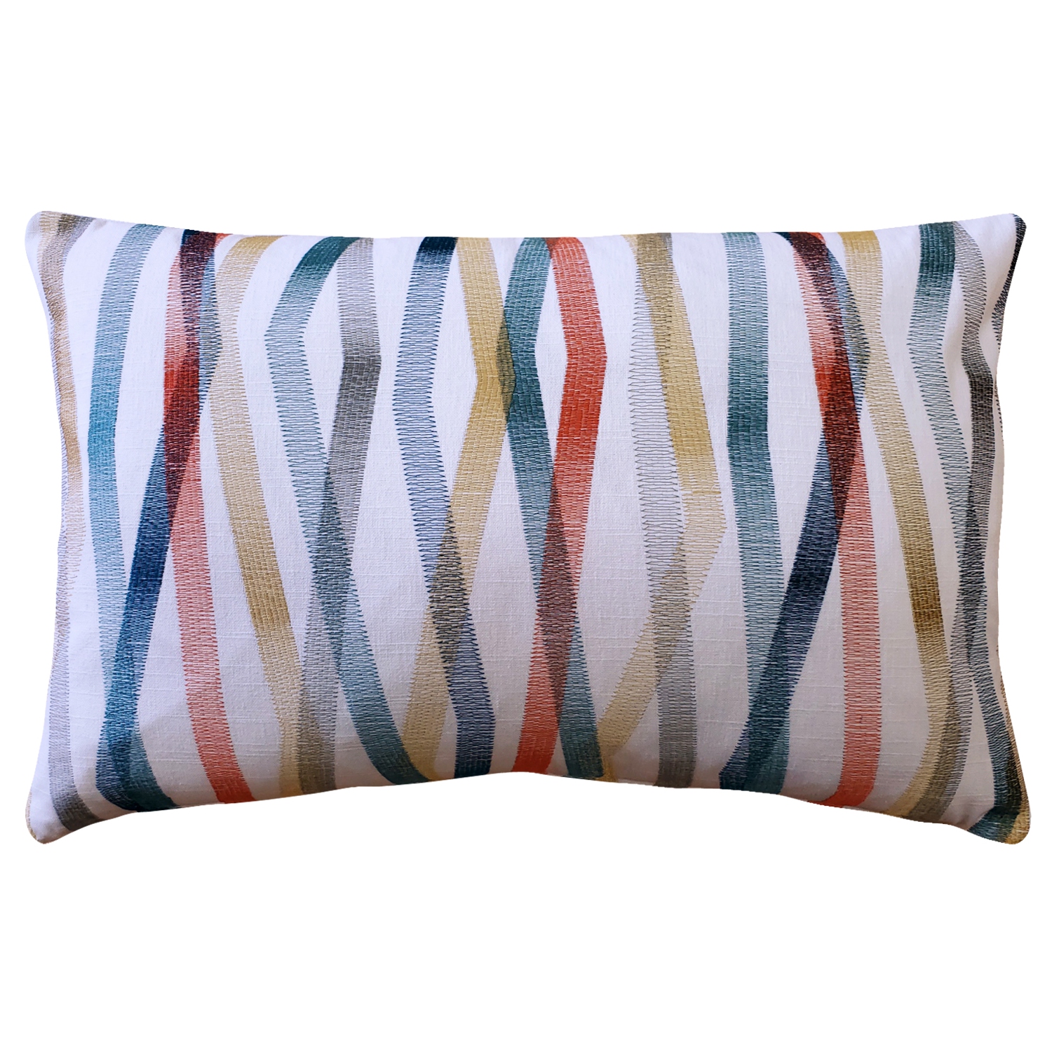 Wandering Lines Ocean Coast Throw Pillow, 14"x24"