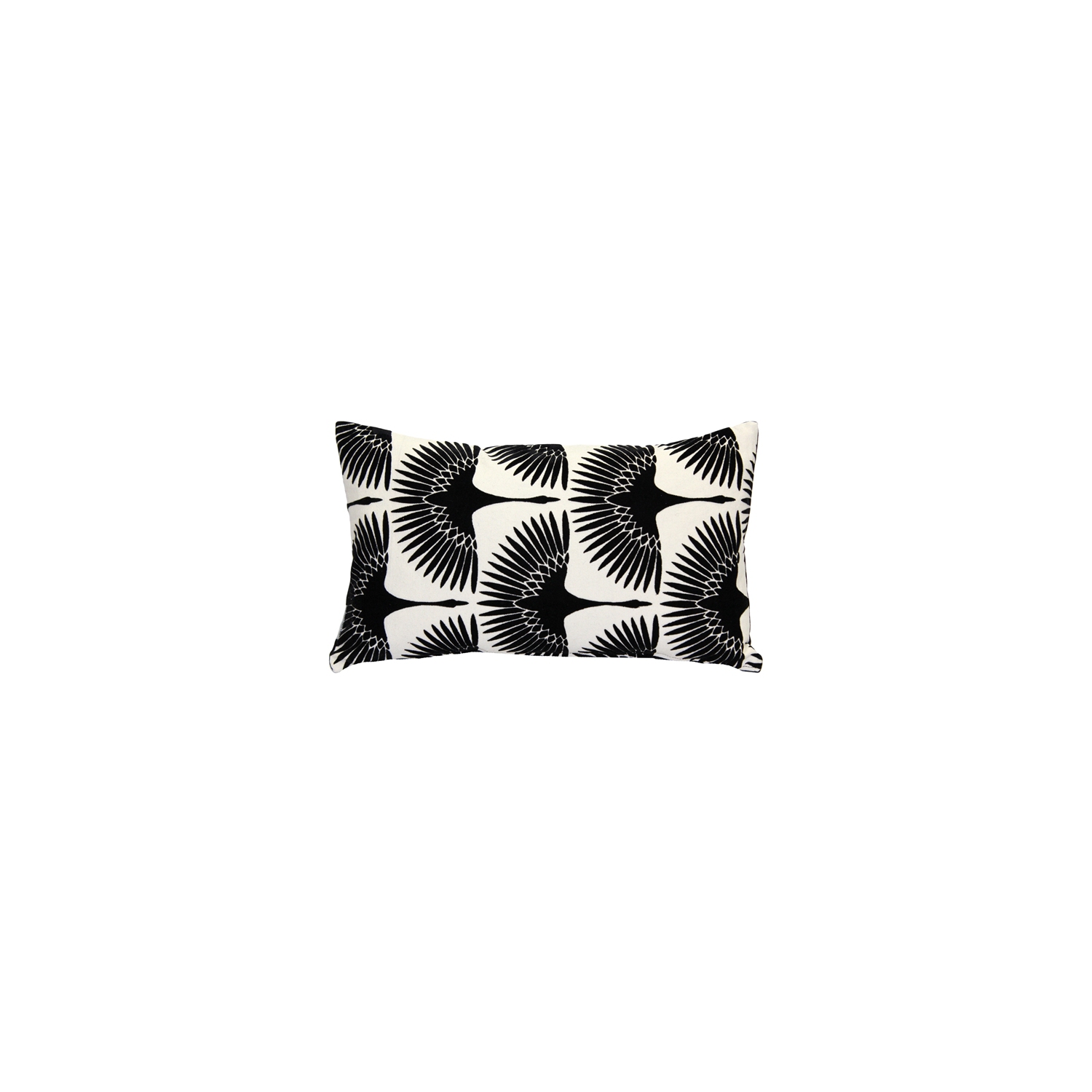 Winter Flock Black and White Throw Pillow, 12"x20"