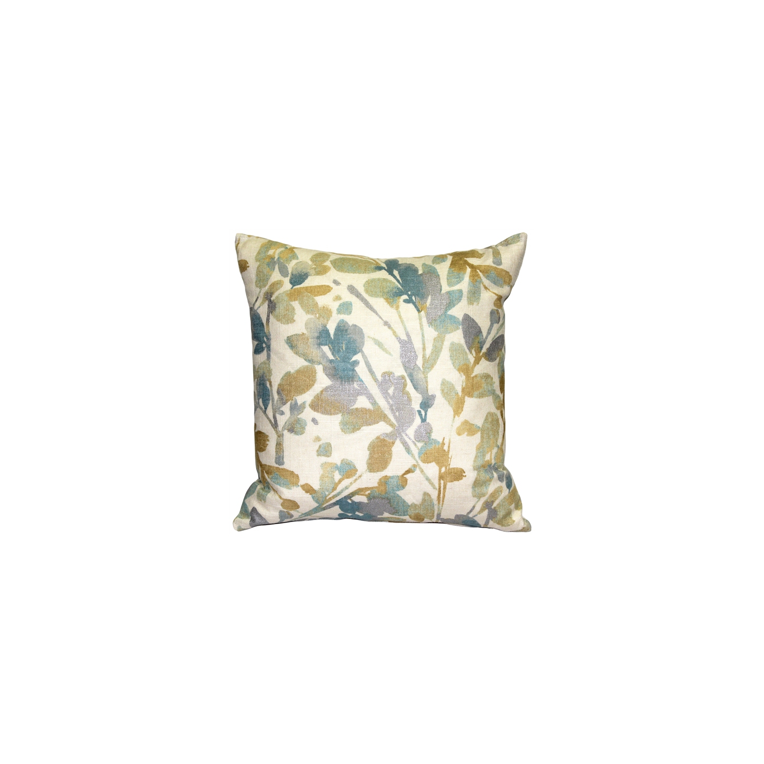 Linen Leaf Marine Throw Pillow, 20"x20"