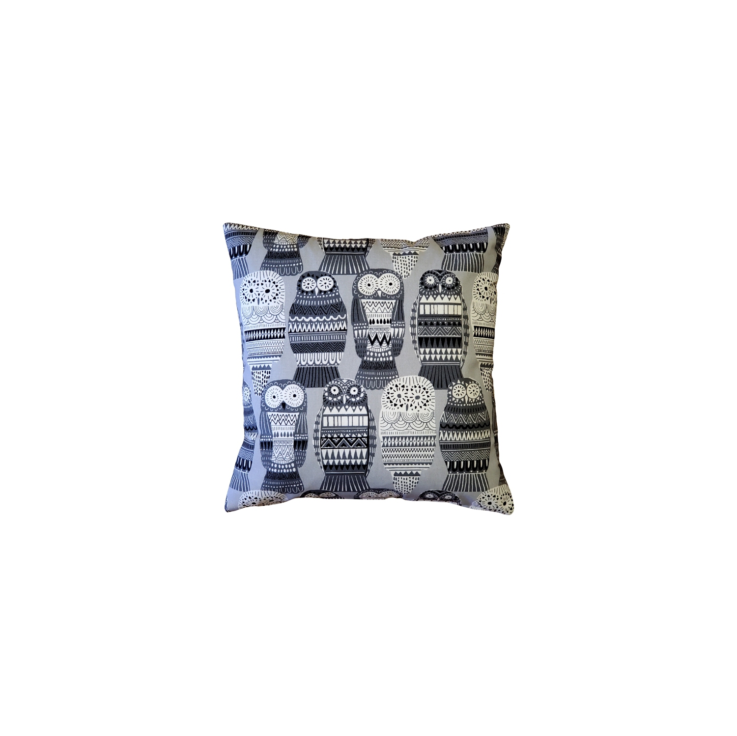 Midnight Owl Cotton Print Throw Pillow, 17"x17"